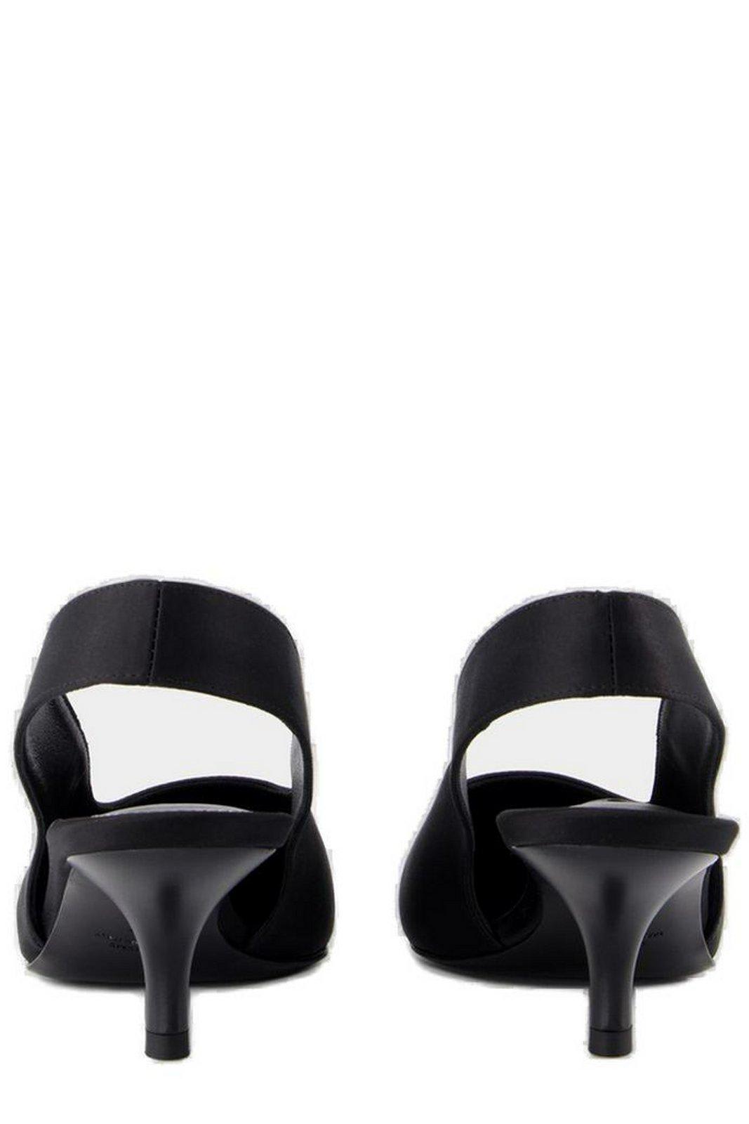 Totême Classic Leather Slingback Heels In Black