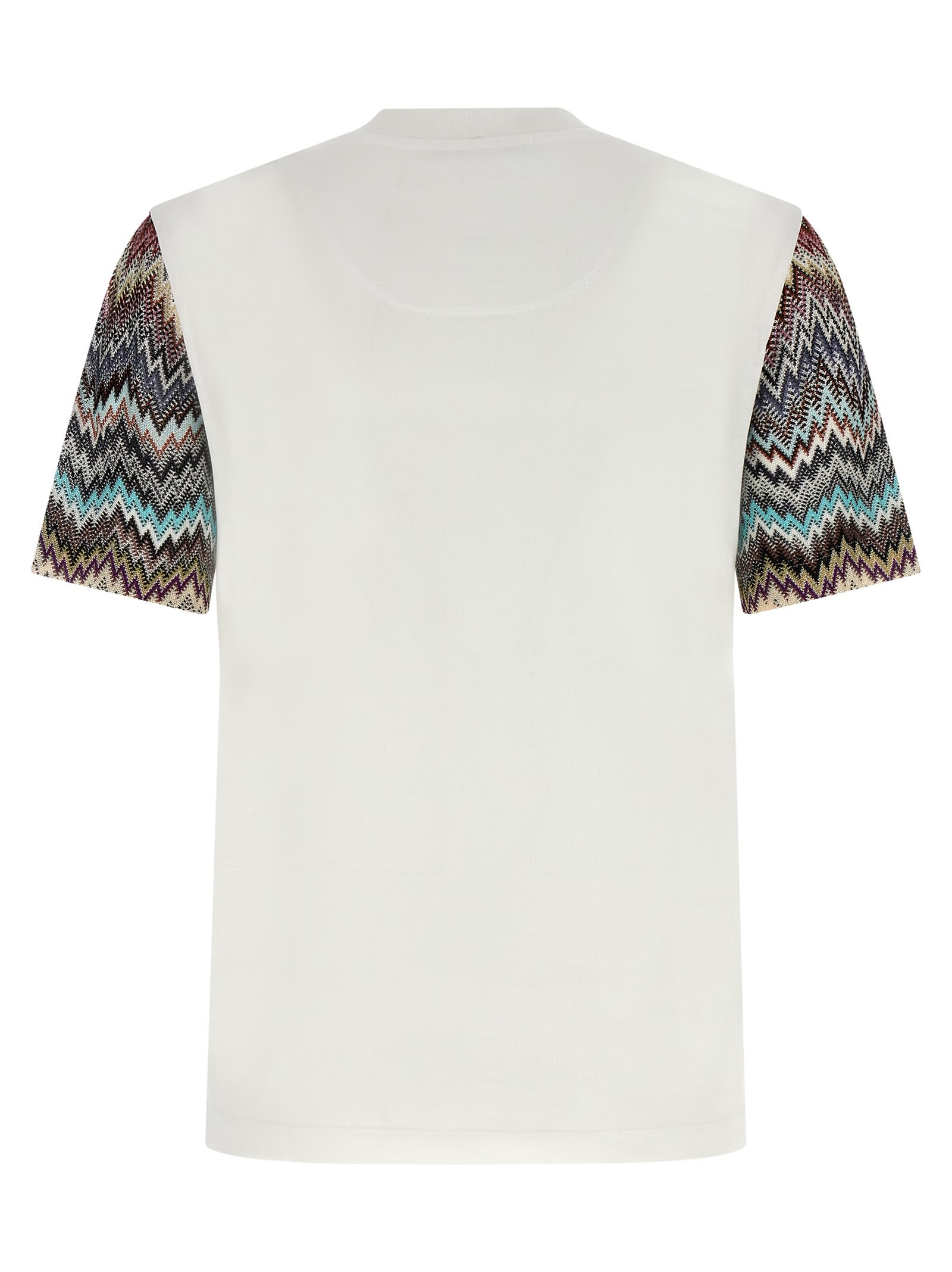 Missoni Short Sleeve T-shirt With Snake Pattern Insert In White
