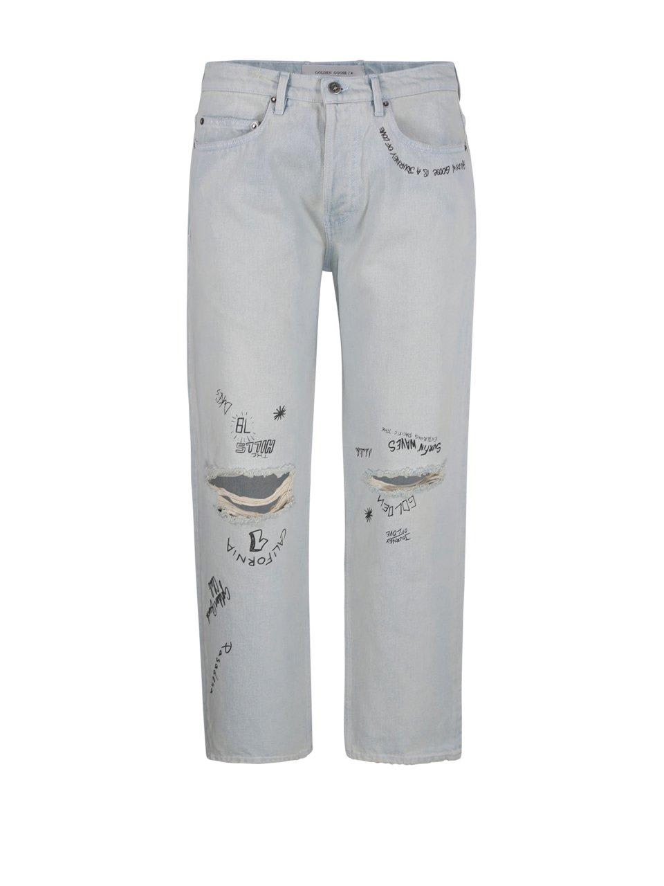 Shop Golden Goose Distressed Cropped Jeans In Stone Washed