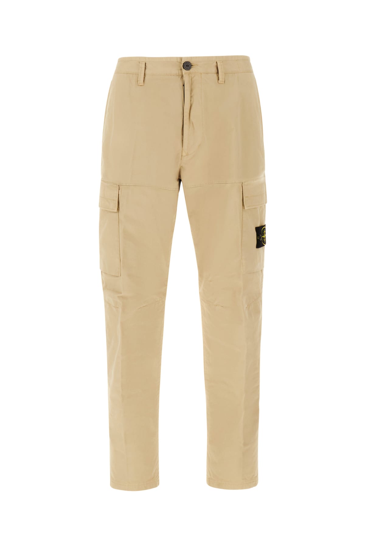 Beige Stretch Cotton Pants