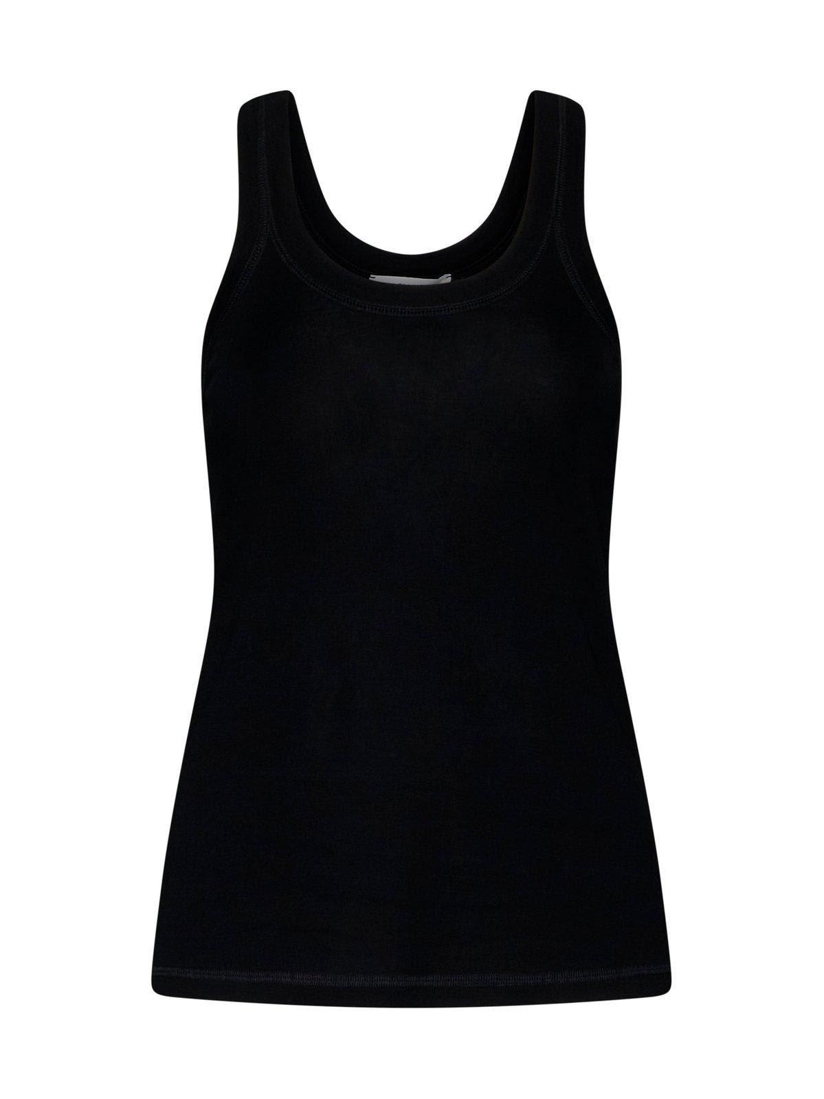 Shop Lemaire Sleeveless Ribbed Tank Top In Nero