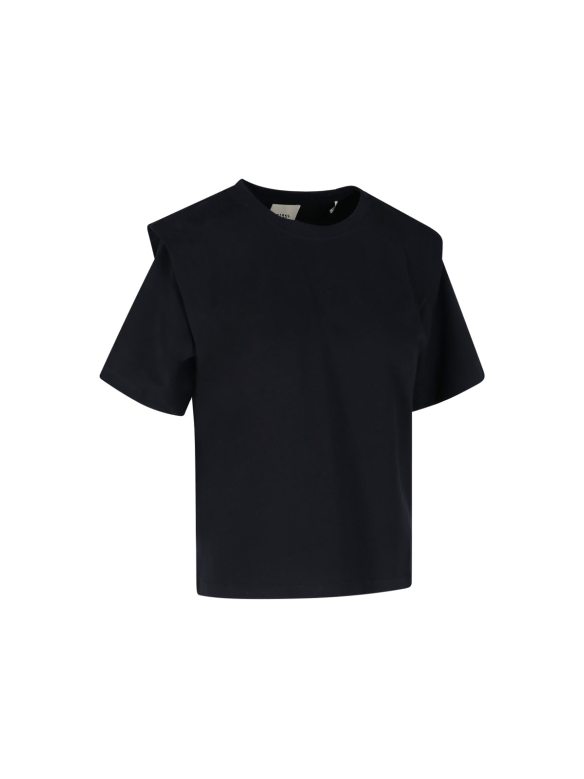 Isabel Marant Zelitos Pleated Cotton-jersey T-shirt In Black