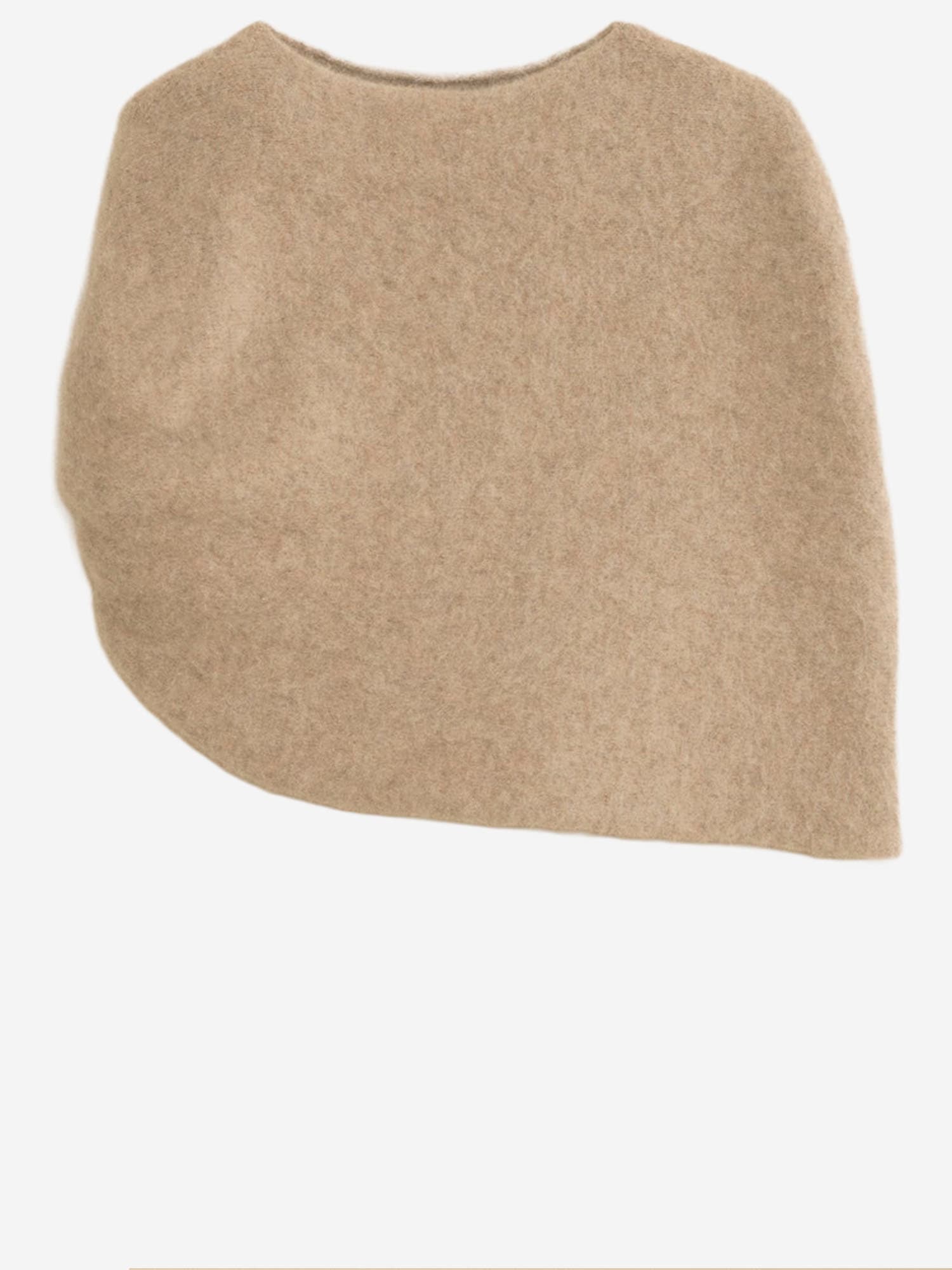 Lauren Manoogian Alpaca Blend Shawl With Knotted Shoulder In Brown