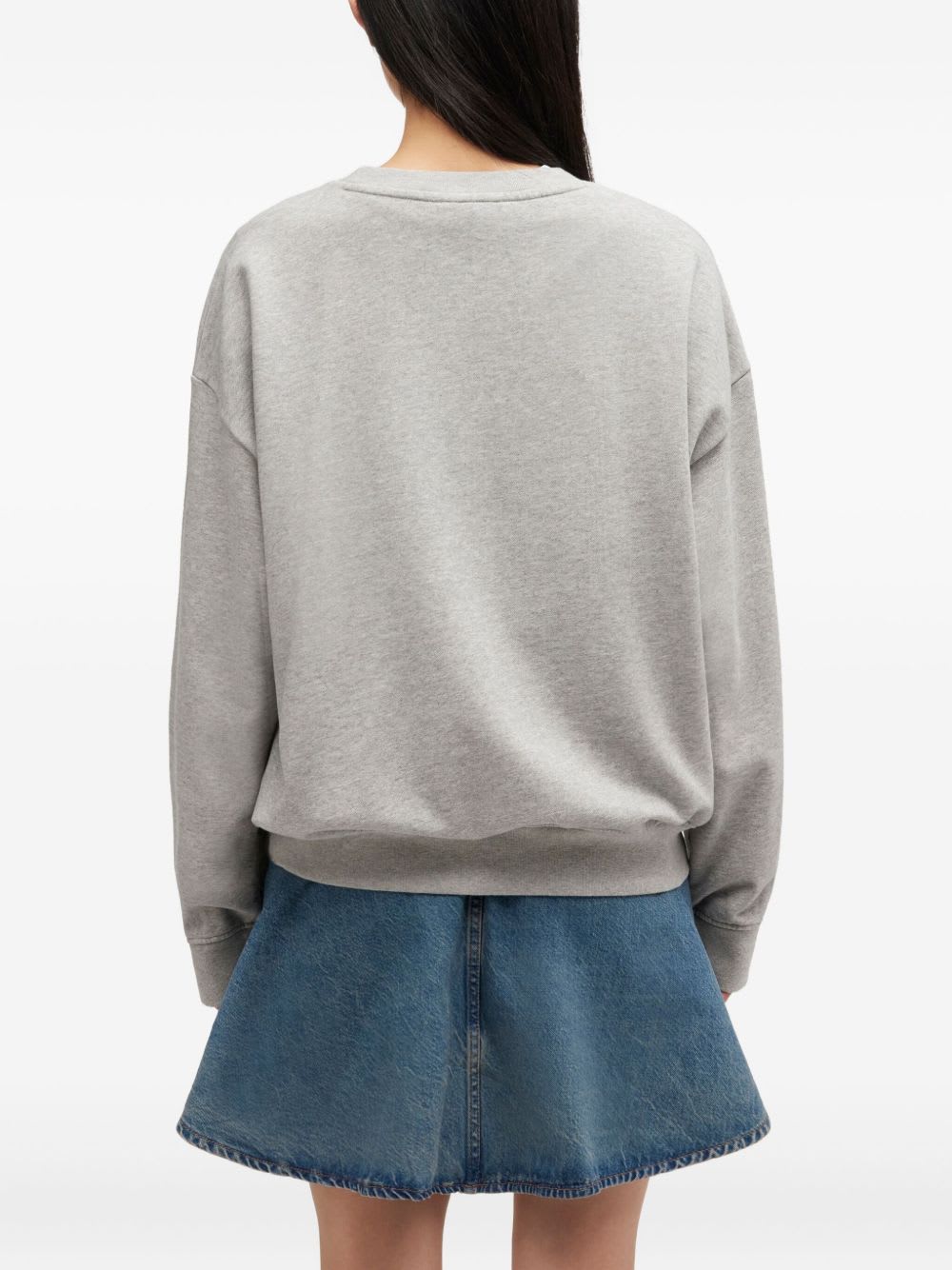 Ganni Women Margot Kitty Organic Cotton Sweatshirt In Gray