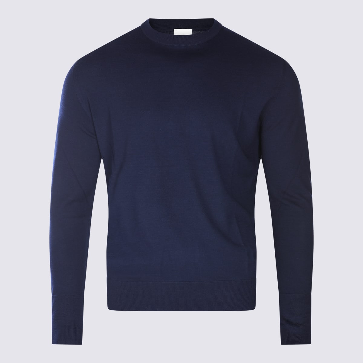 Eleventy Timeless Crewneck Sweater With Ribbed Details In Blue