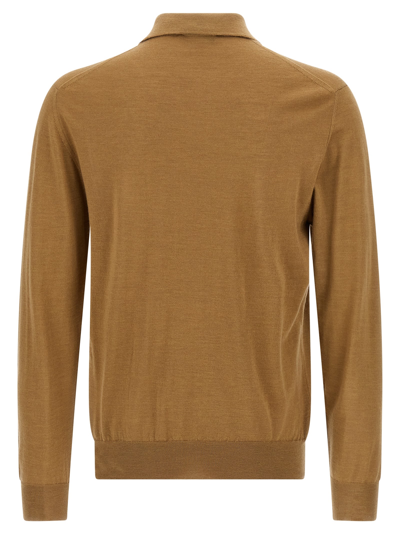 Zanone Cashmere-silk Blend Polo-neck Sweater In Brown