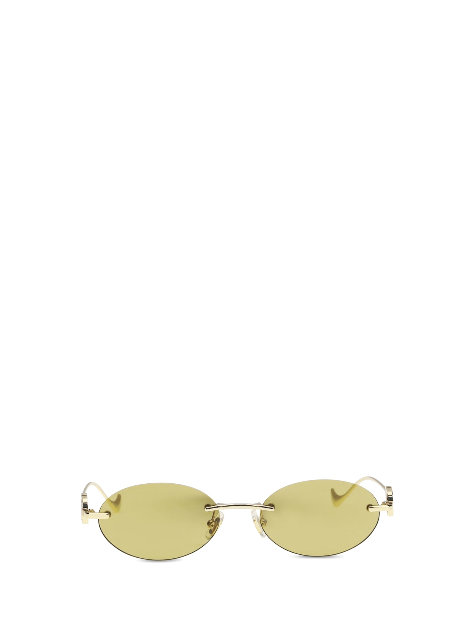 Valentino Geometric Metal Sunglasses In Yellow