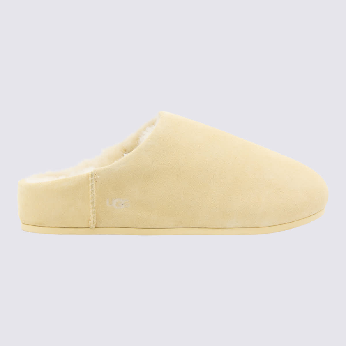 Ugg Elea Slip-on Cream Leather Slippers In Yellow