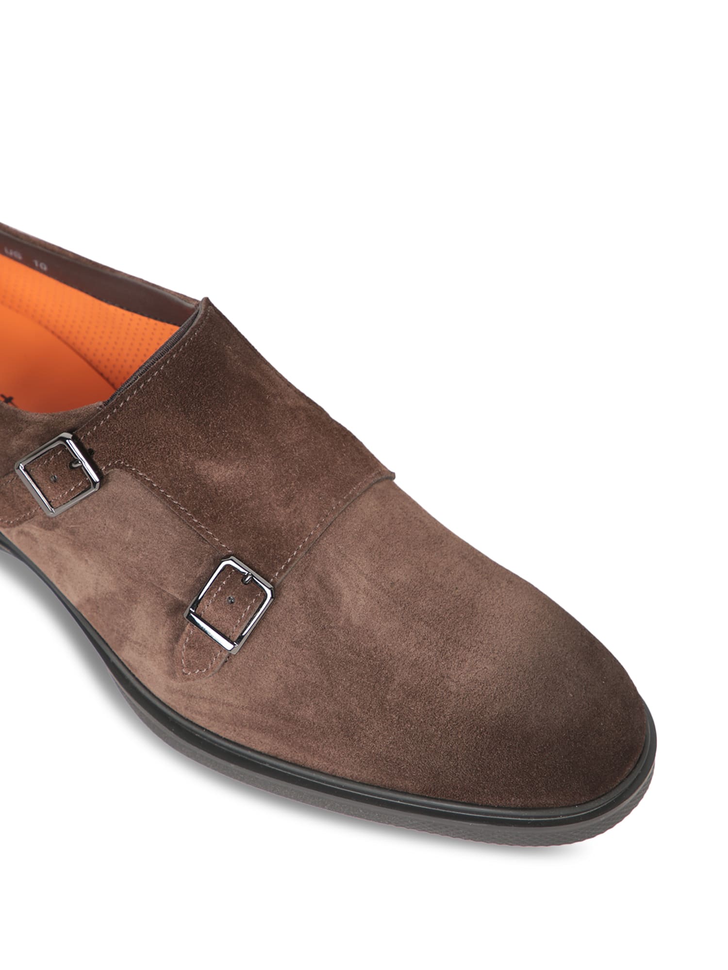 Shop Santoni Easysuede Brown Tdm Monkstrap