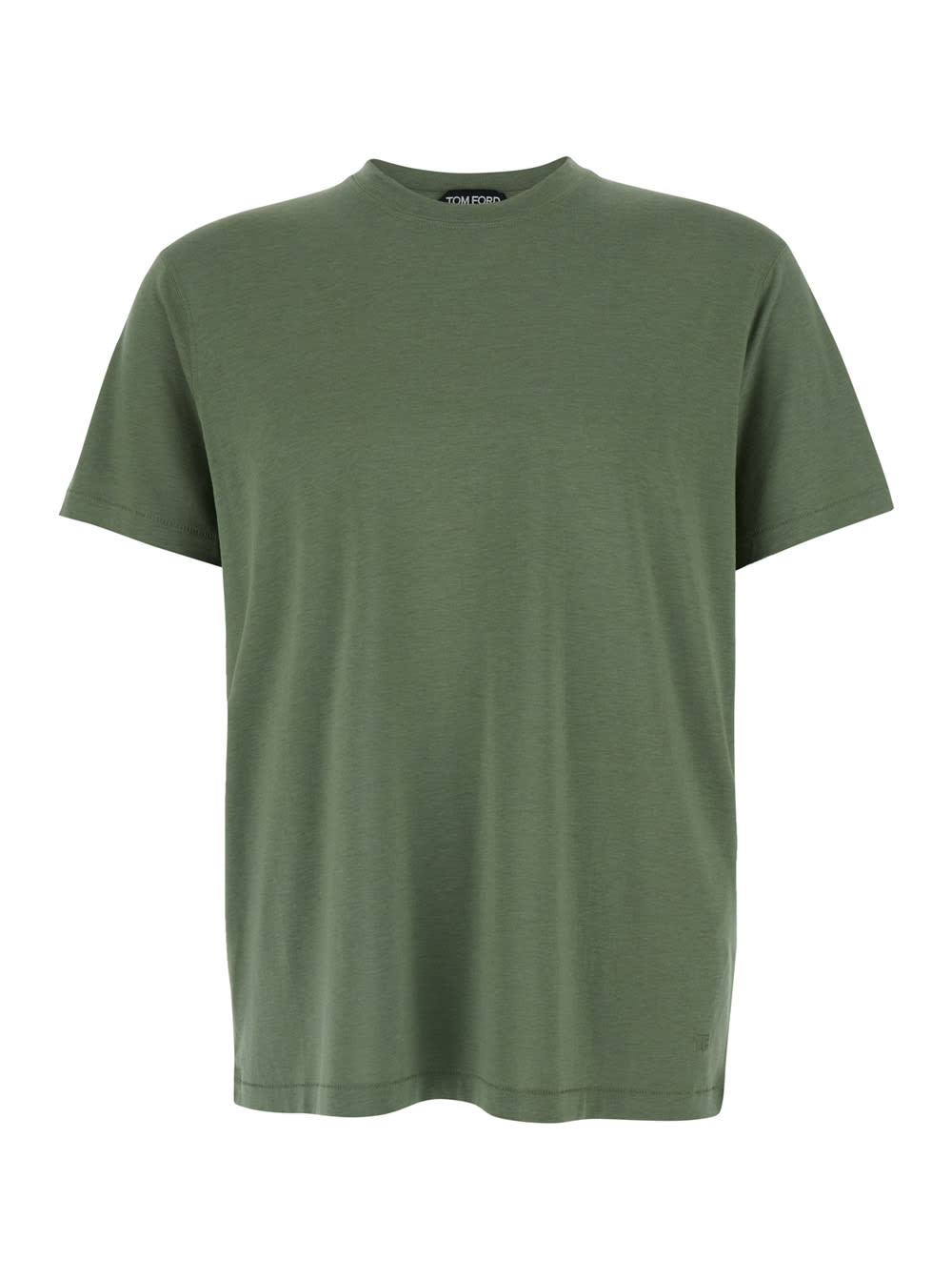 Shop Tom Ford Green Crewneck T-shirt In Cotton Blend Man