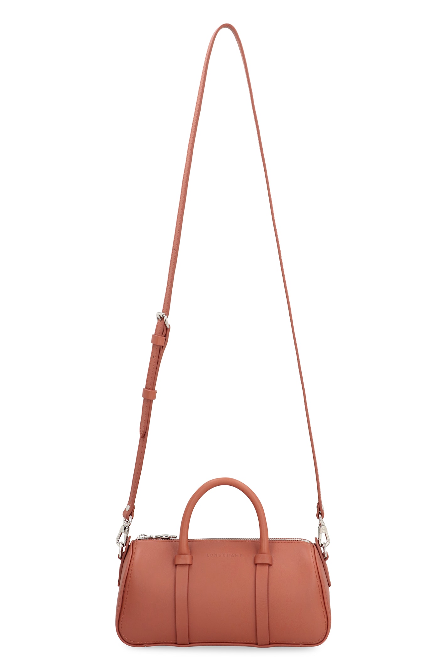 Shop Longchamp Daylong S Leather Handbag In Saddle Brown