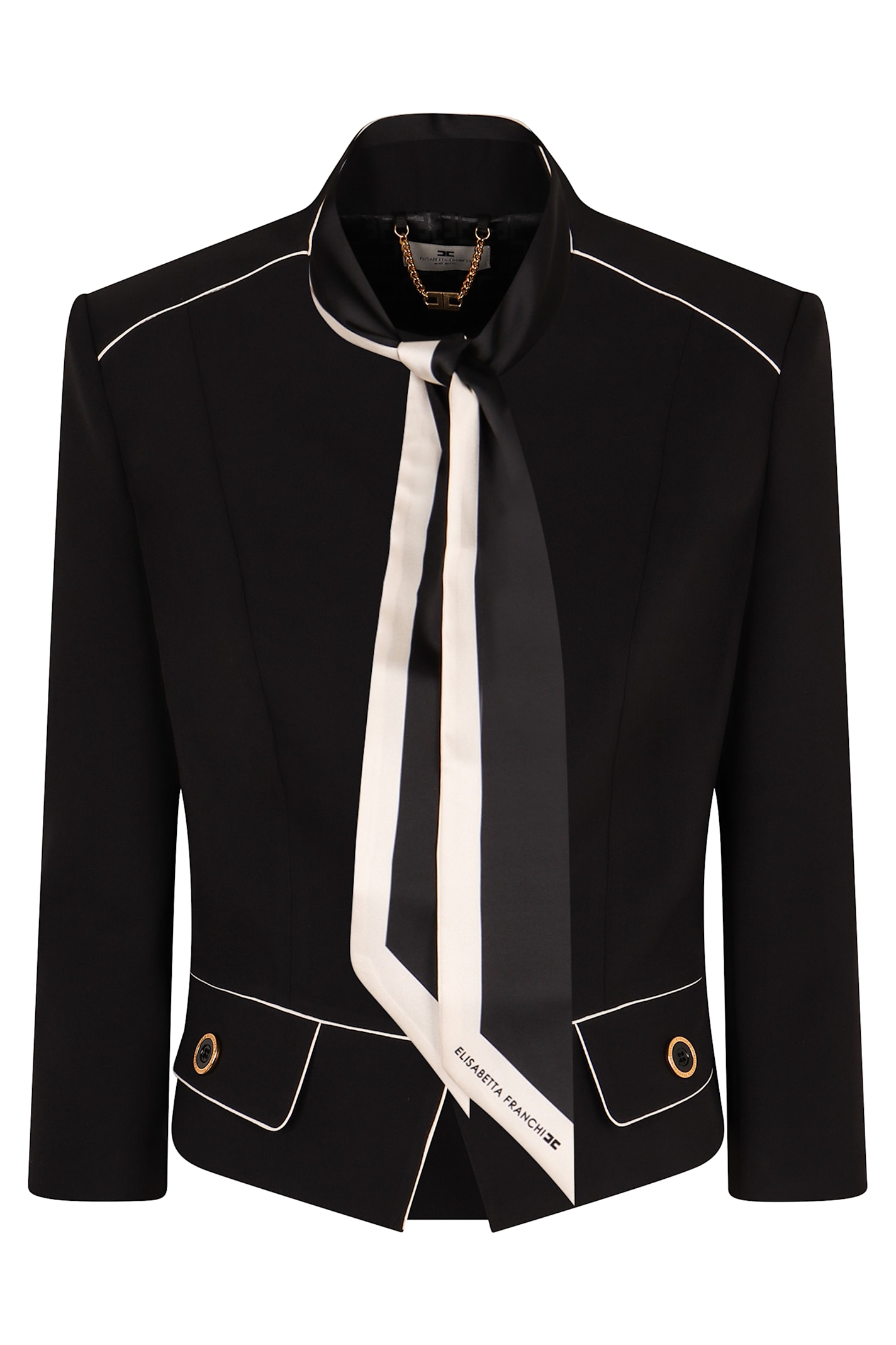 Elisabetta Franchi Single-breasted Jacket In Black