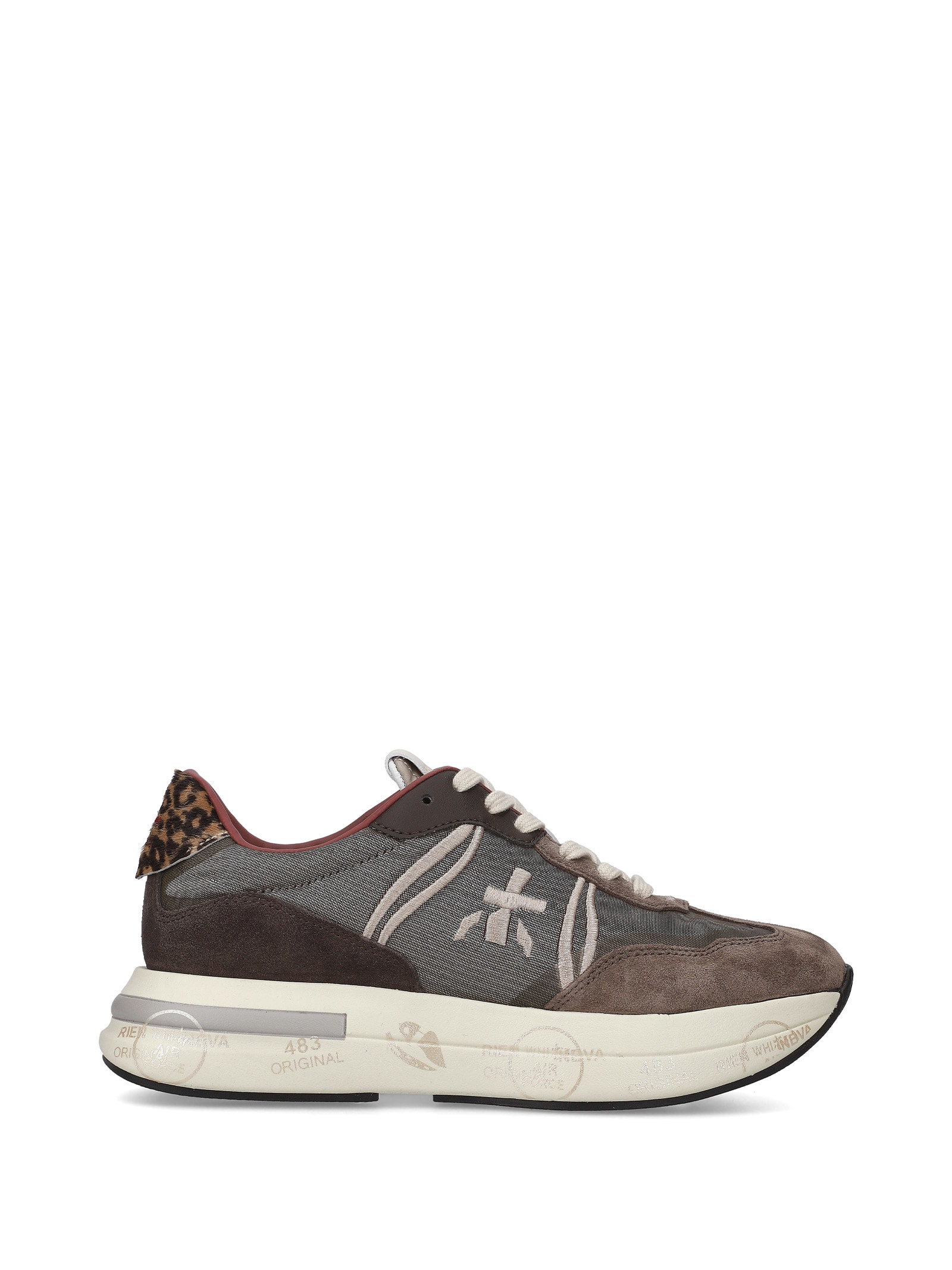 White Premiata Sneaker Cassie 7003 Brown In Marrone