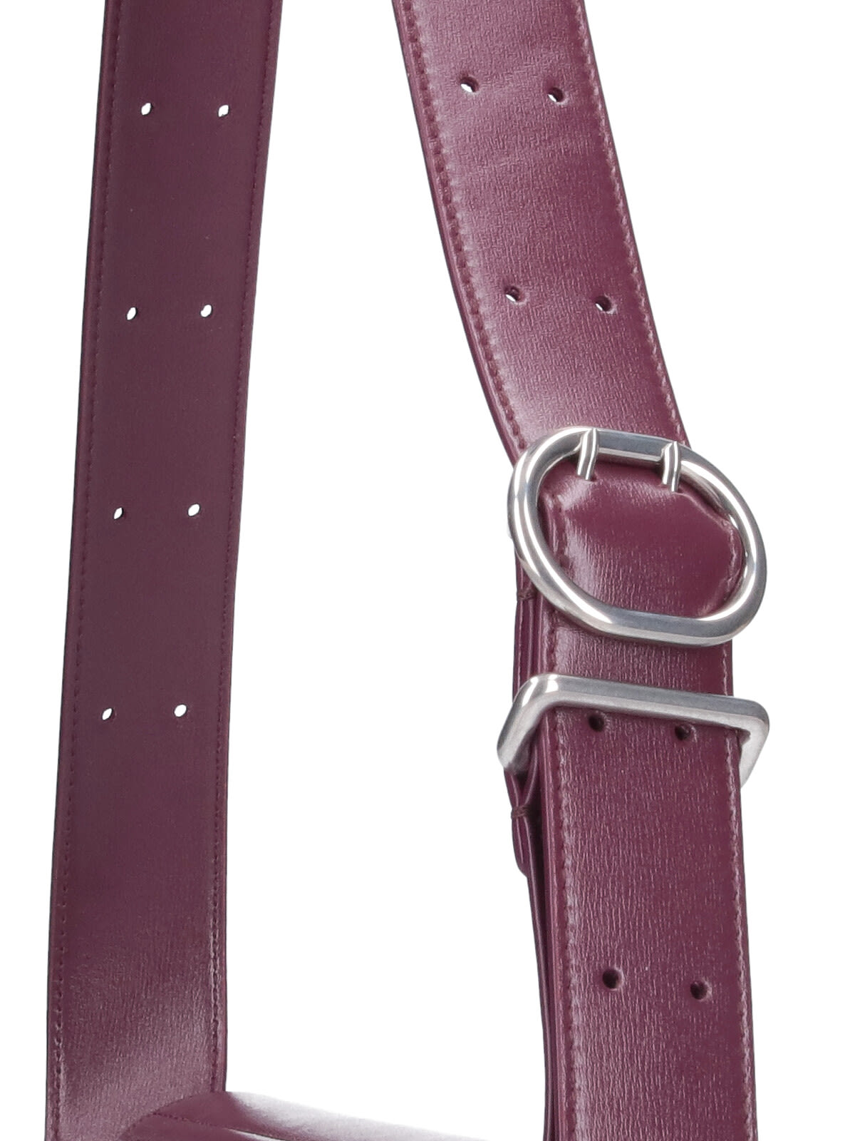 Jil Sander Small Rectangular Shoulder Bag With Adjustable Strap In Burgundy