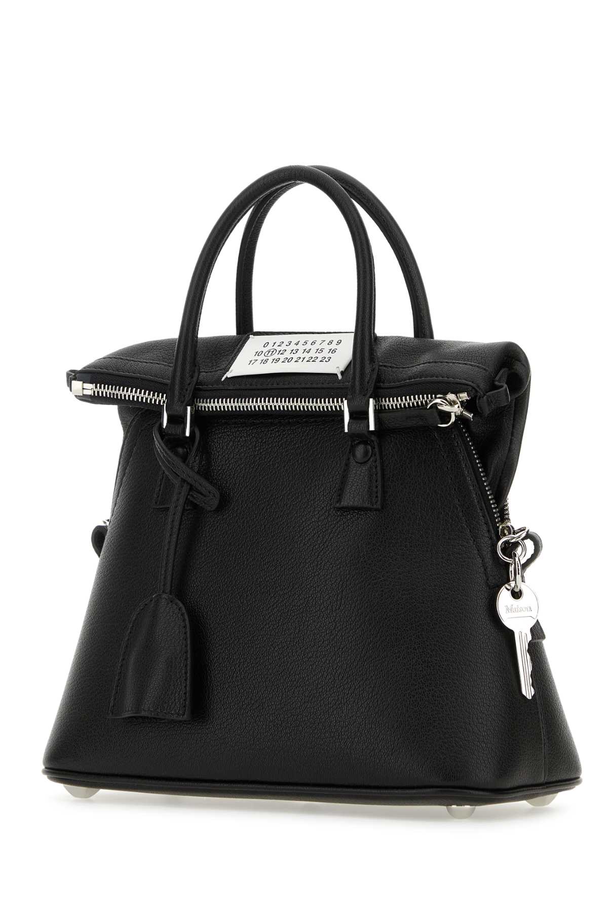 Shop Maison Margiela Black Leather Mini 5ac Handbag