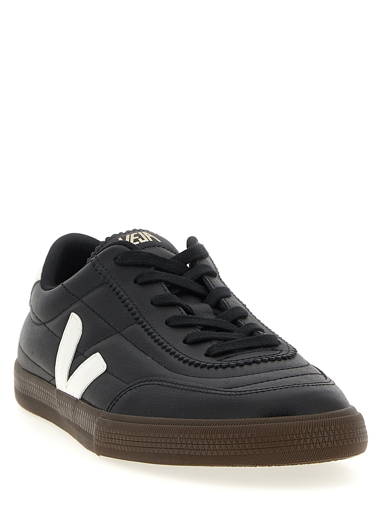 Veja Panenka Black Sneaker With Logo On The Side And Contrasting Heel In Leather Unisex In Multi