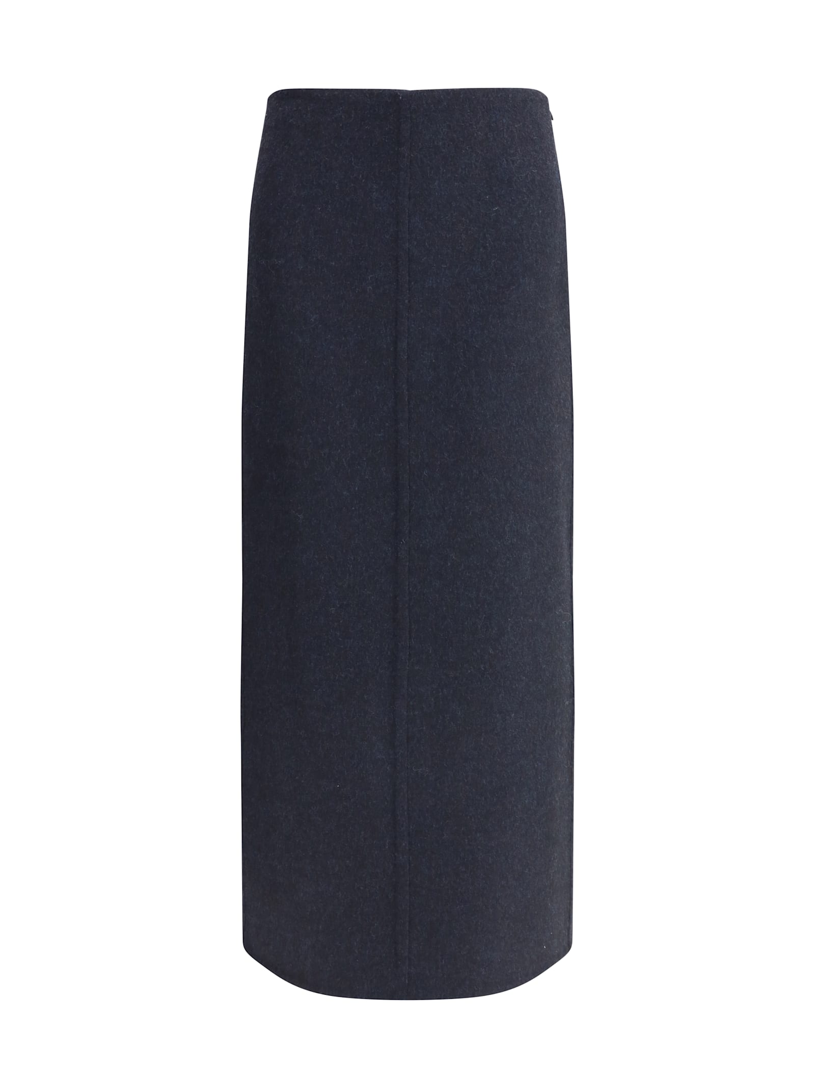 Brunello Cucinelli Virgin Wool Midi Skirt In Blue