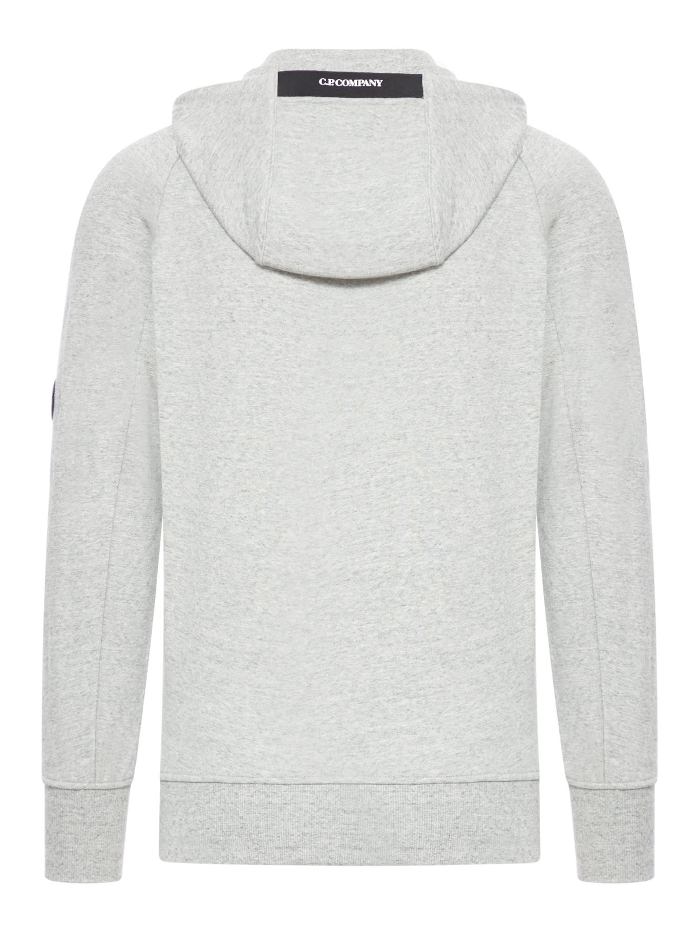 Shop C.p. Company Sweatshirts Hooded Open In Diagonal Raised Fleece In Greystone Melange