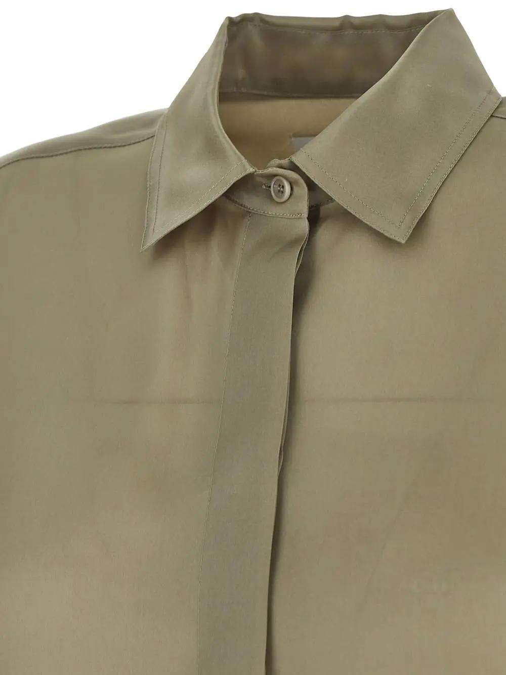 Max Mara Nola Shirt In Olive Green