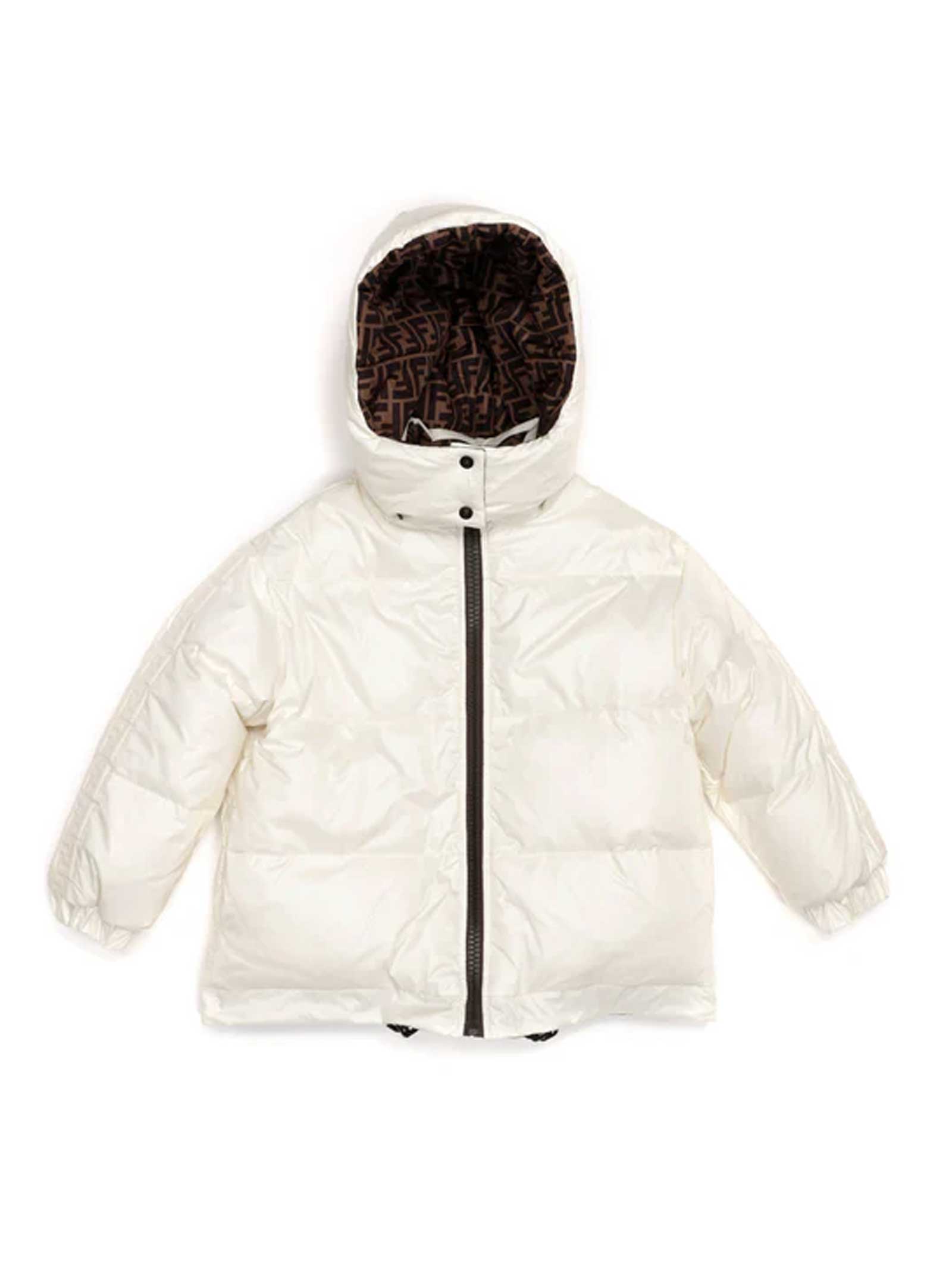 Fendi Unisex White Jacket With Hood