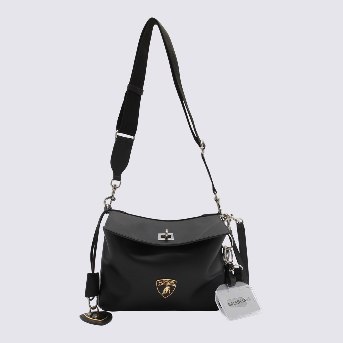 Black Leather Lamborghini Rodeo Shoulder Bag
