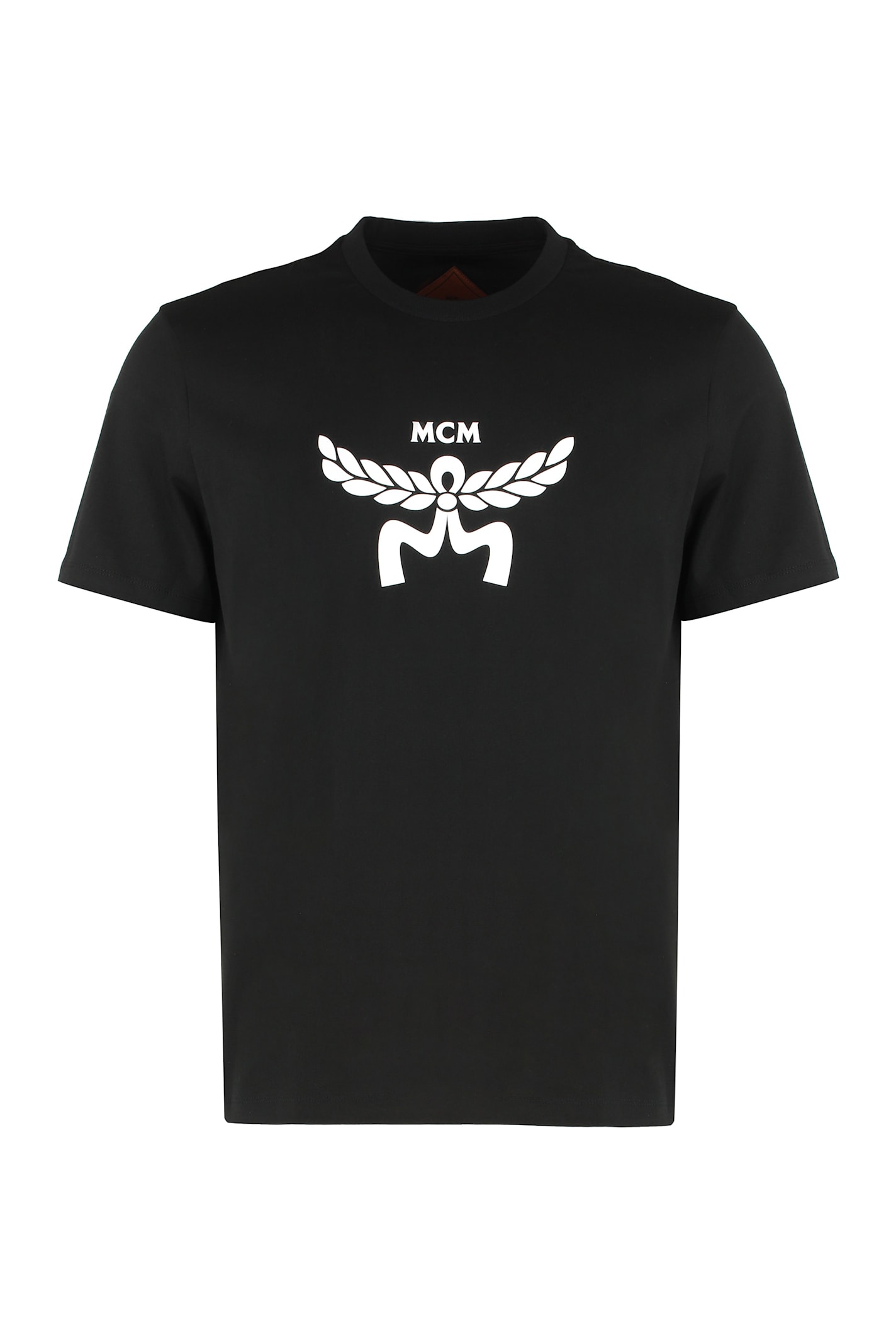 Mcm Laurel Logo Print T-shirt In Organic Cotton In Black