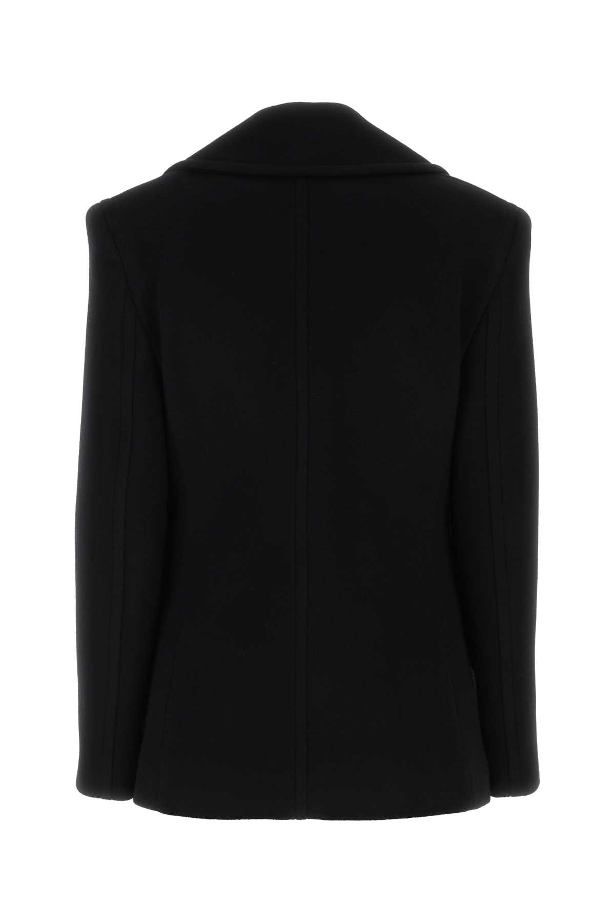 Shop Givenchy Black Wool Coat In 001