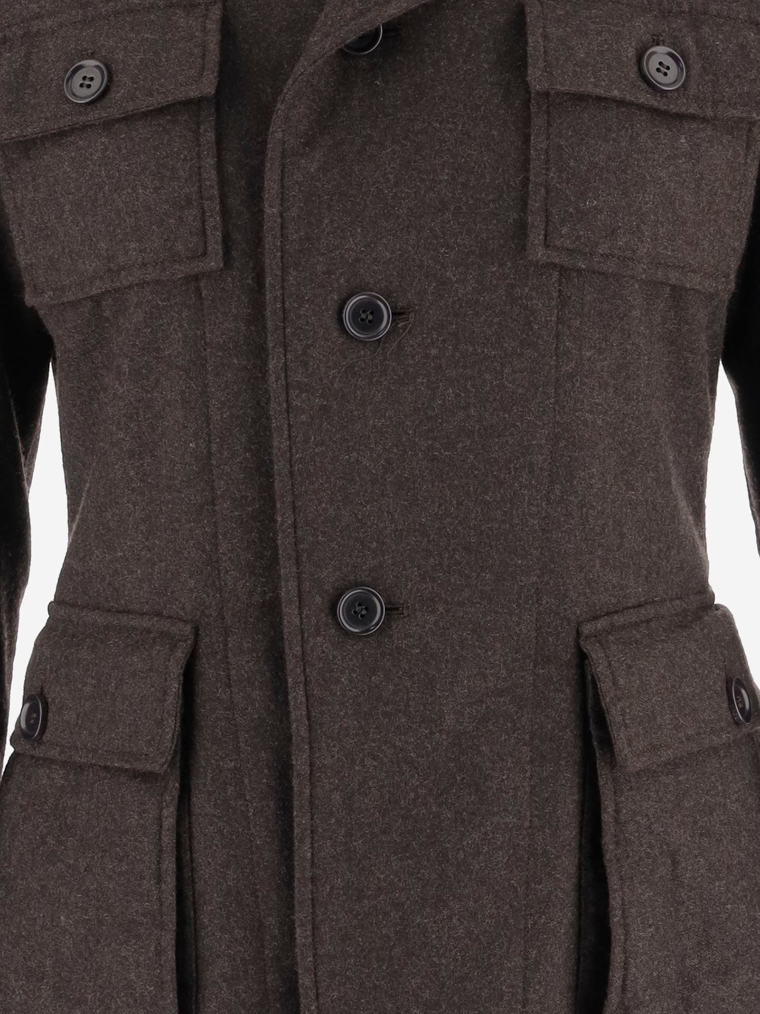Aspesi Wool And Cashmere Jacket In Brown