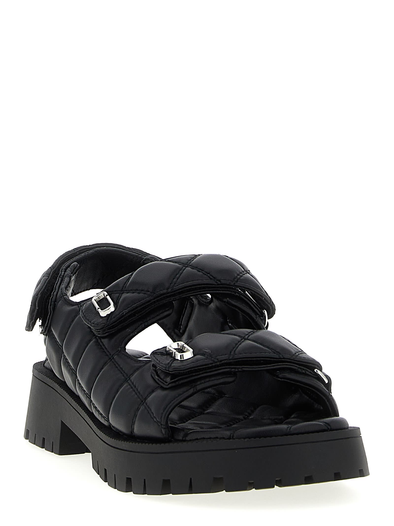 Marc Jacobs The Quilted Sunny Sandals In Black