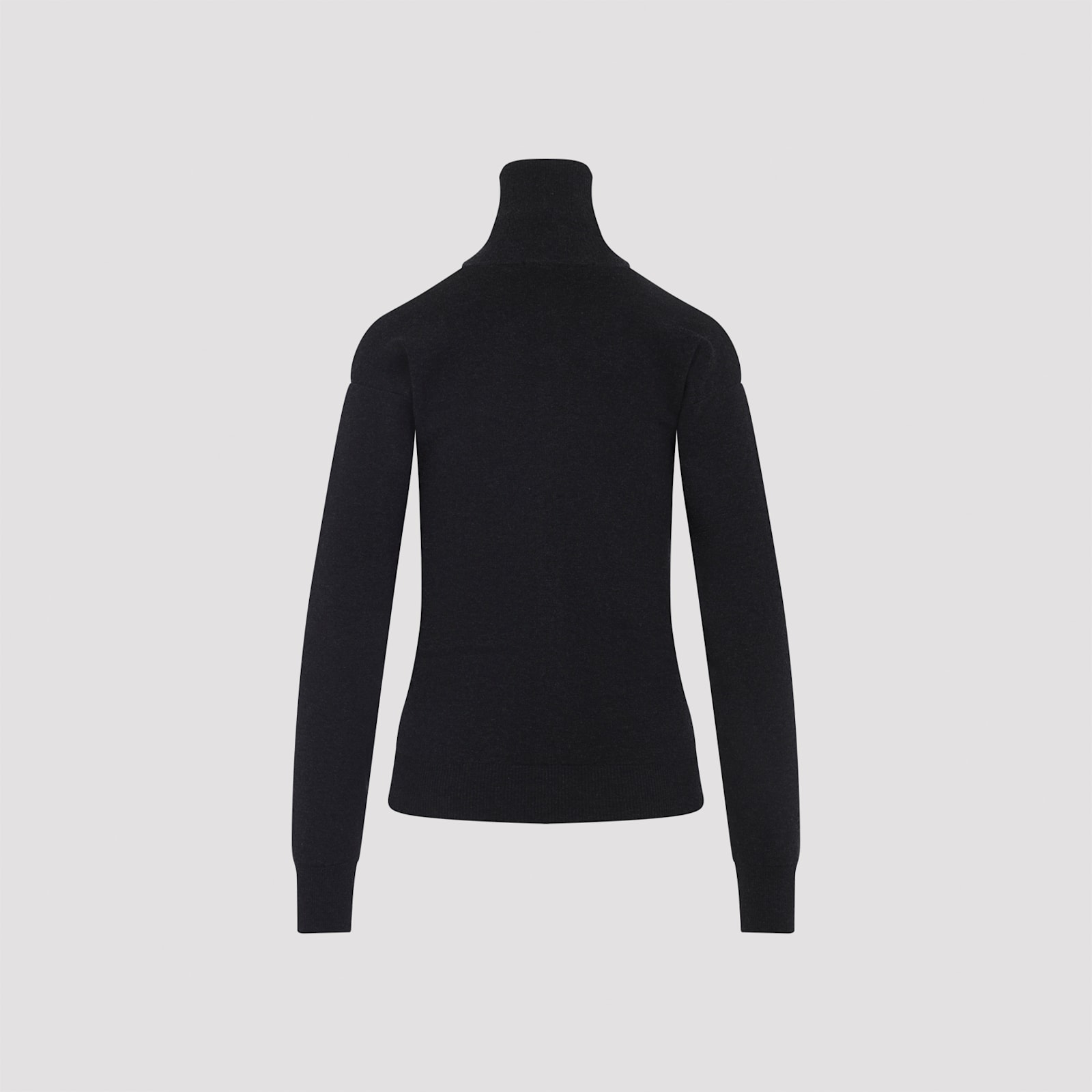 Lemaire High Neck Long Sleeve Button Cardigan In Black