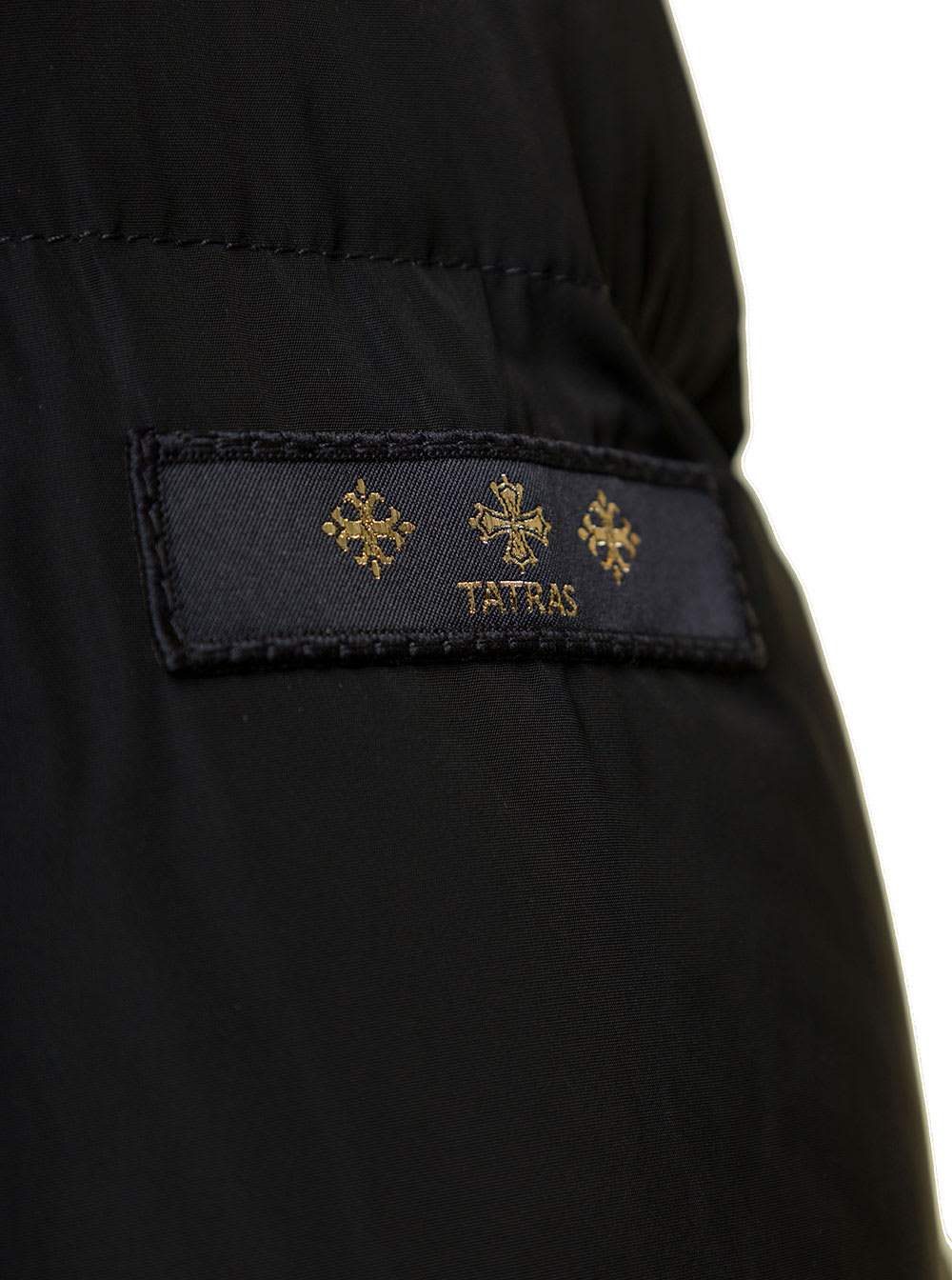 Shop Tatras Azara Black Hooded Down Jacket With Logo Detail In Nylon Woman