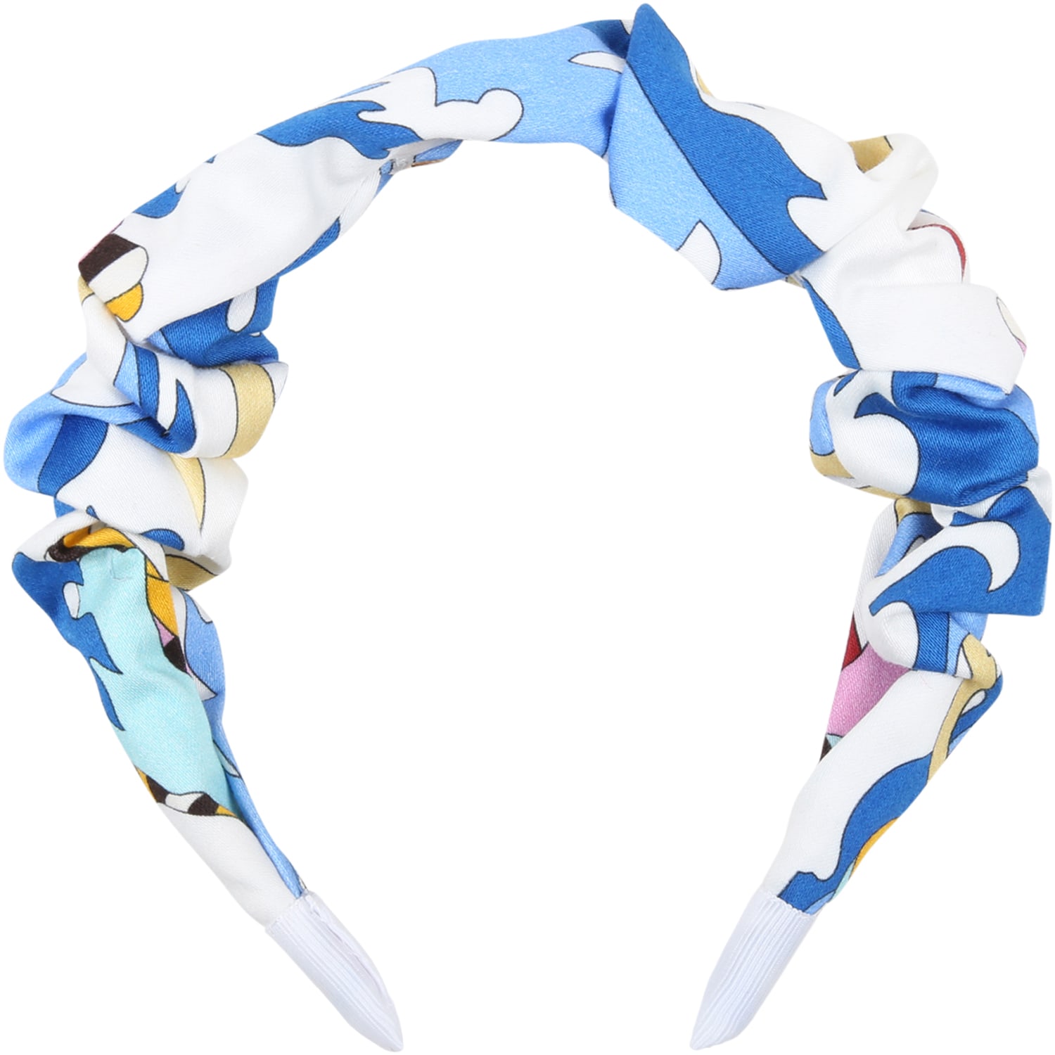 Emilio Pucci White Hairband For Girl With Iconic Print