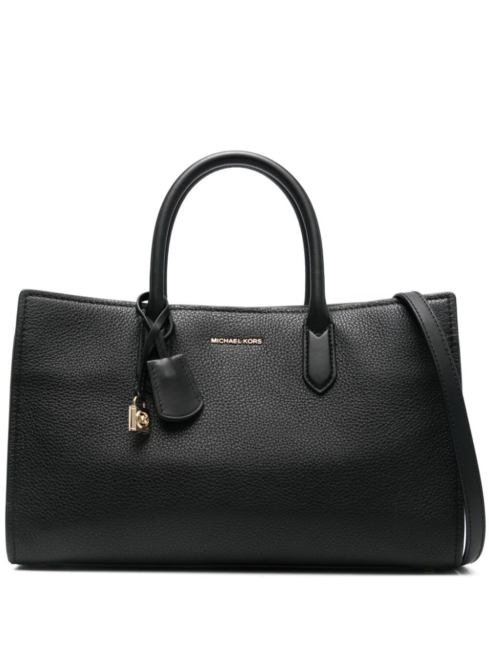 Shop Michael Michael Kors Medium Ew Satchel In Black