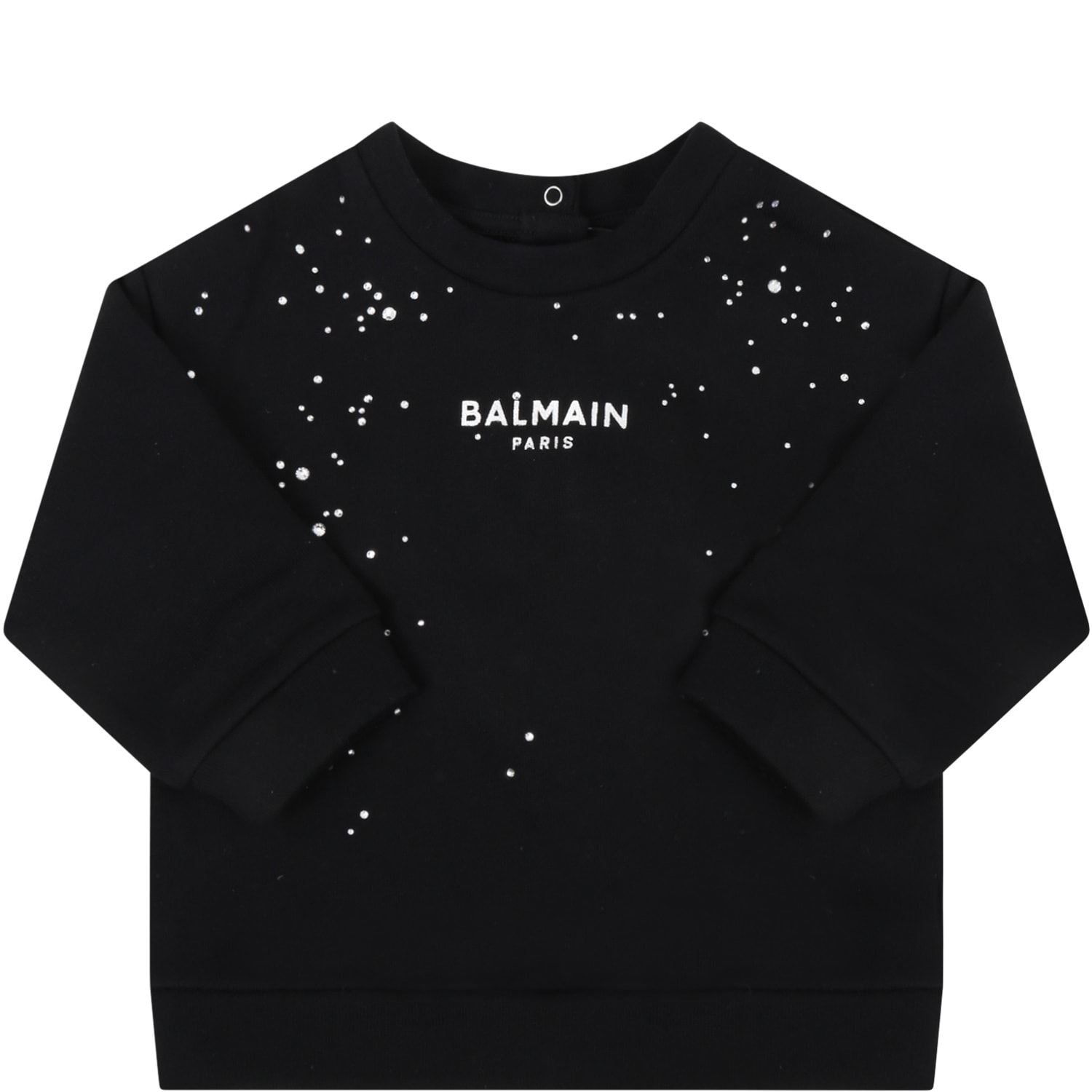 Balmain Black Sweatshirt For Babygirl With Logo