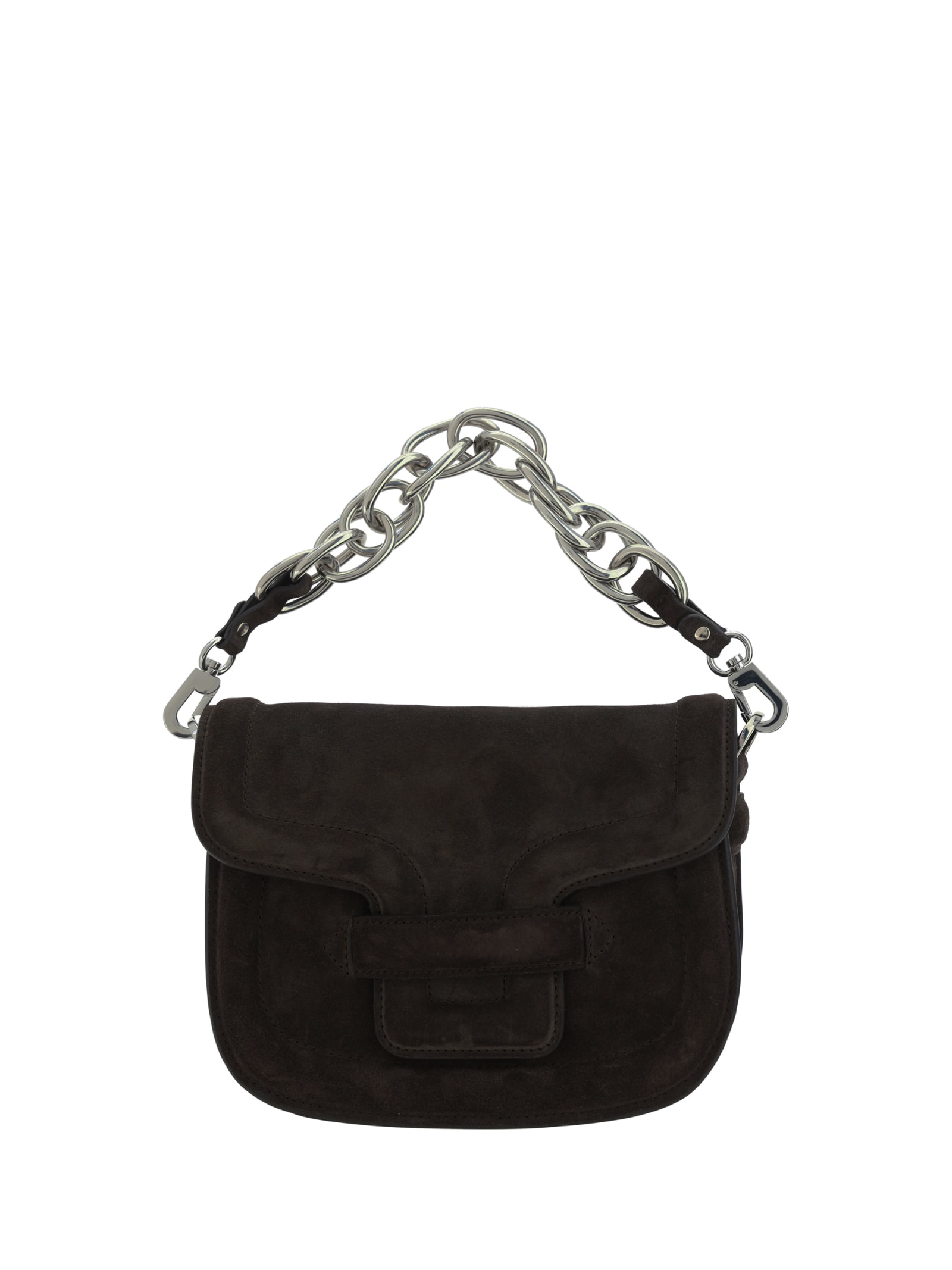 Shop Pierre Hardy Alphaville Shoulder Bag In Dark Brown-silver