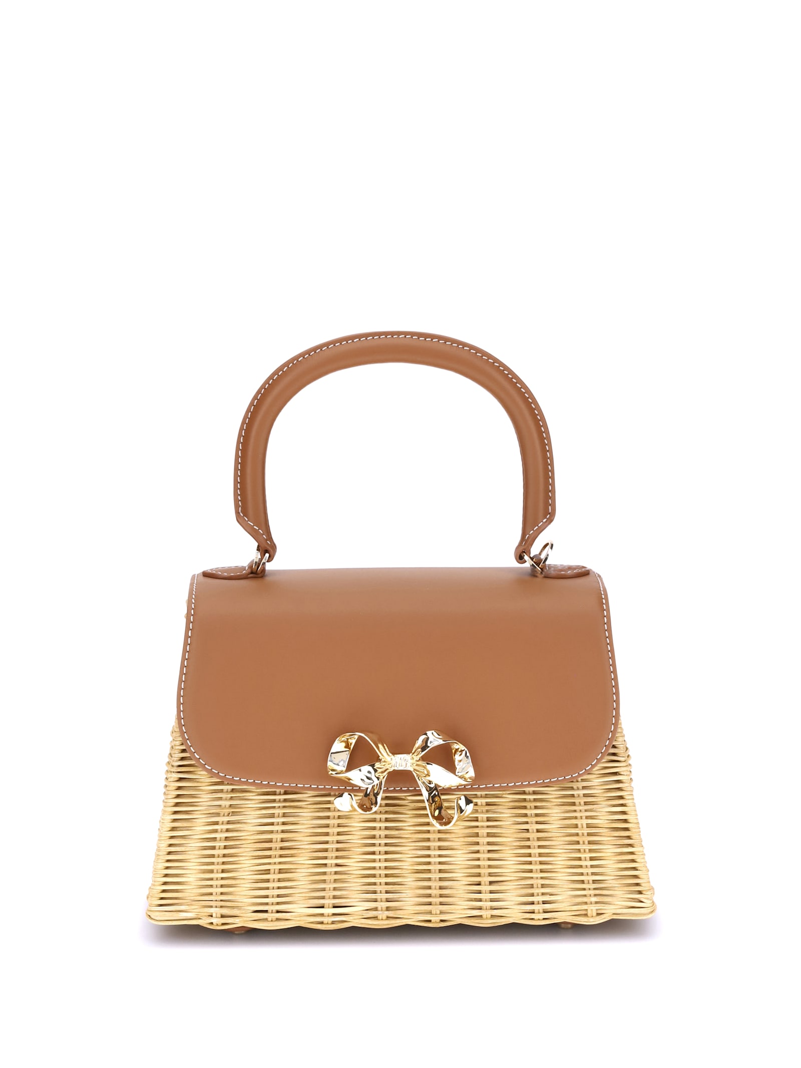 Self-portrait Rattan Bow Handbag