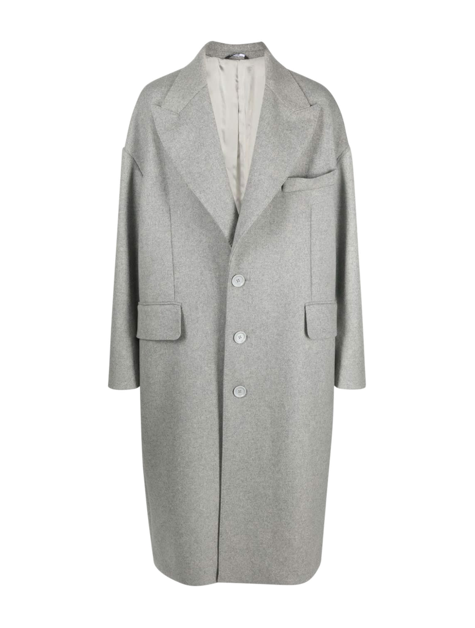 Dolce & Gabbana Peak-lapels Single-breasted Coat In Melange Grey