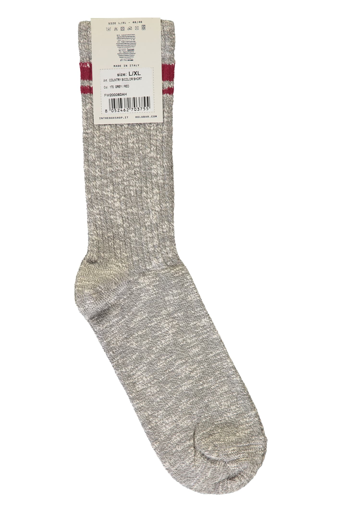 Shop Holubar Cotton Socks In Grey