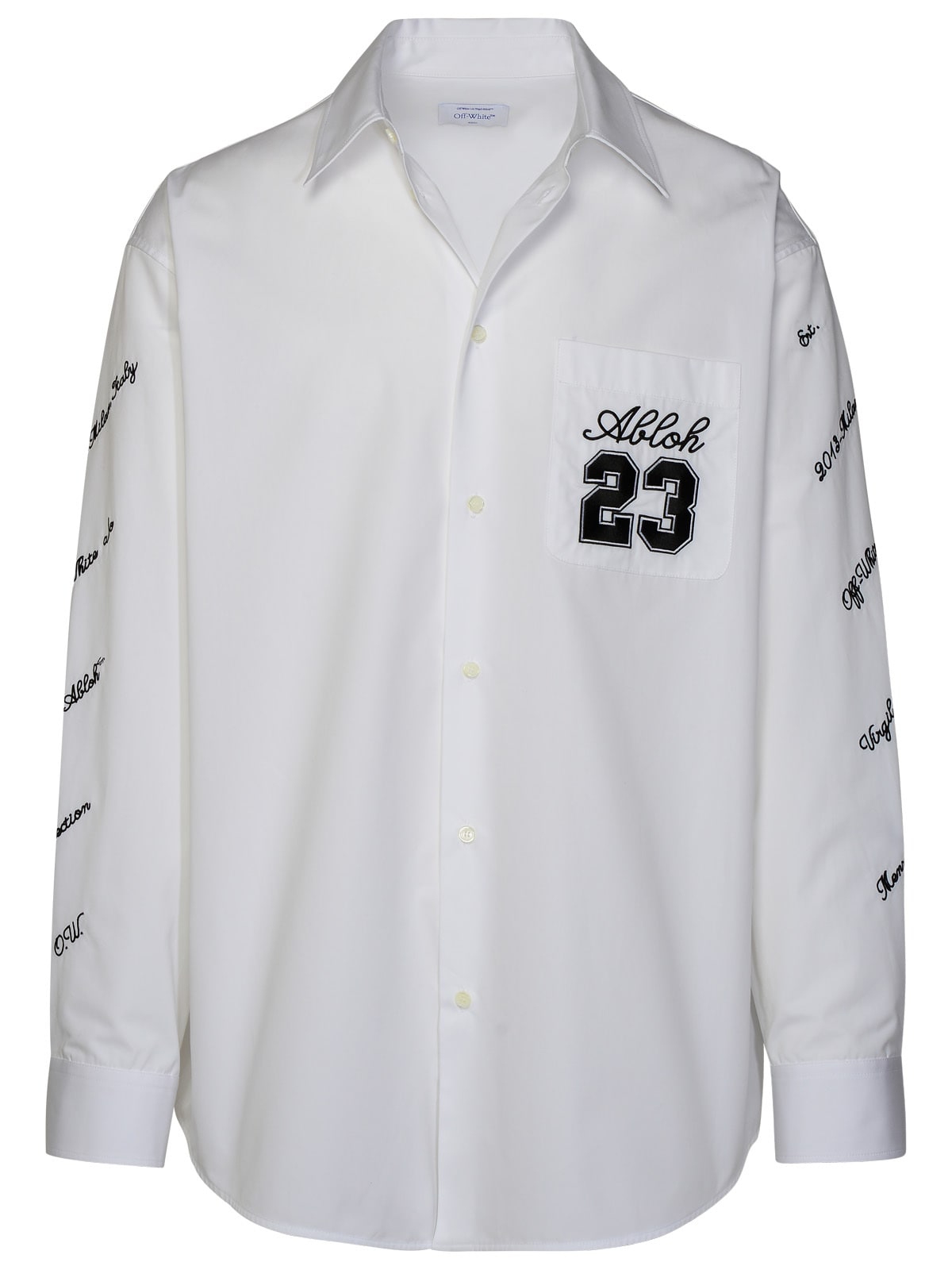Shop Off-white Logo 23 White Cotton Shirt