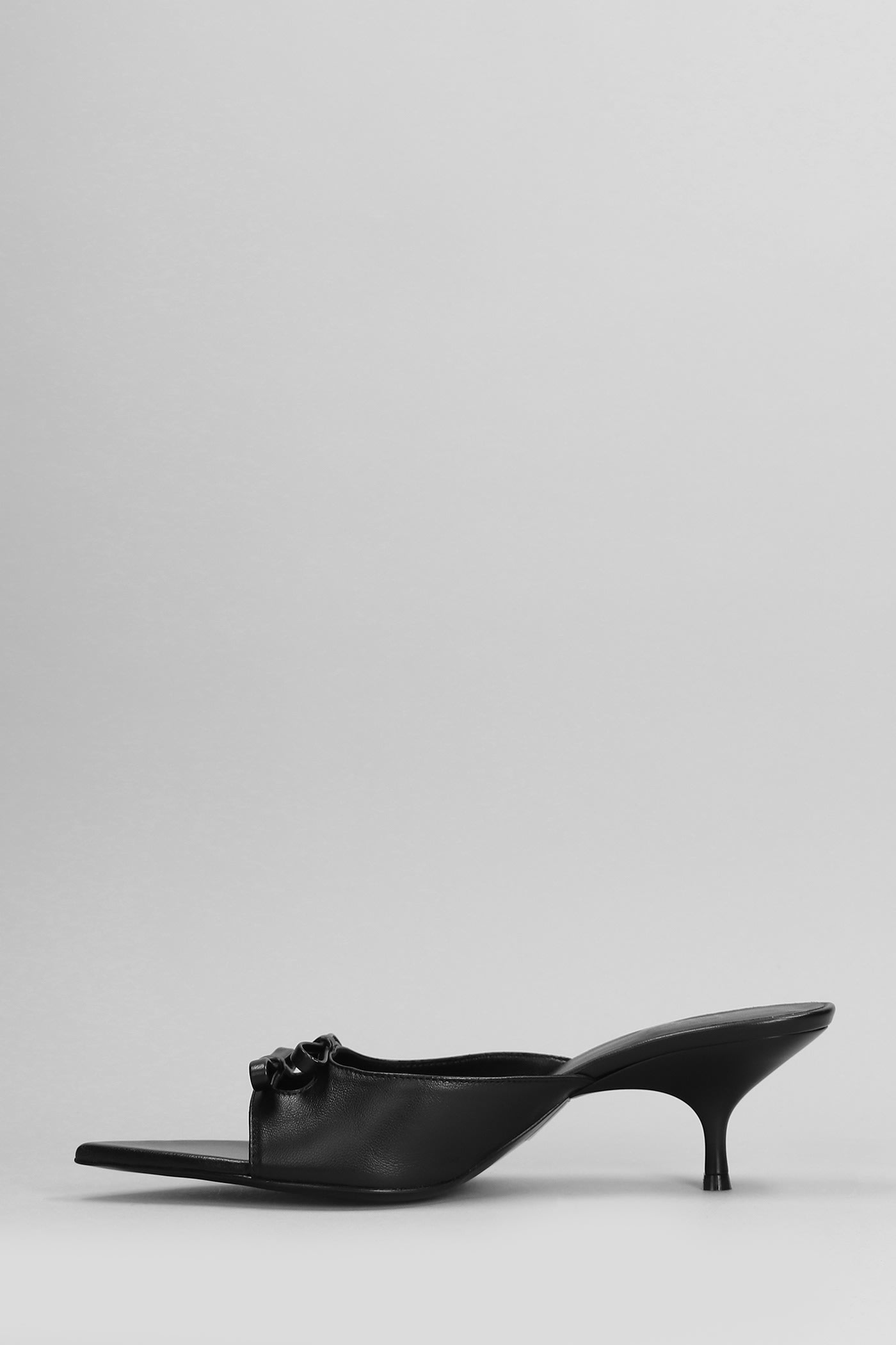 Shop Gia Borghini Blanche Slipper-mule In Black Leather