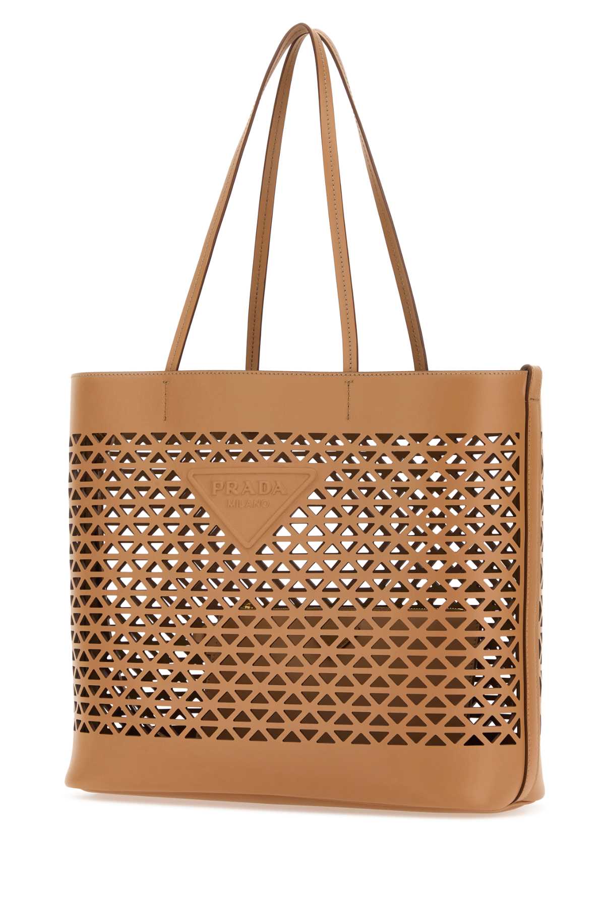Shop Prada Sand Leather Shopping Bag In Naturale