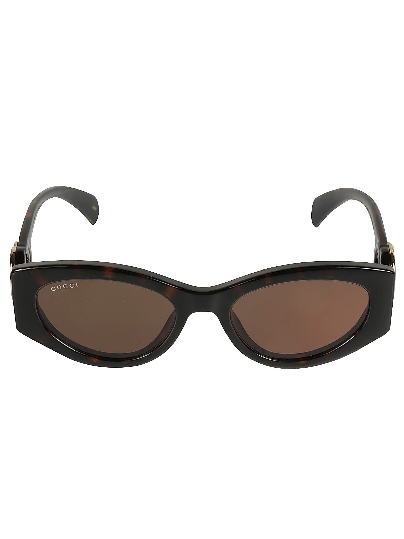 Gucci Logo Lens Oval Sunglasses In Brown