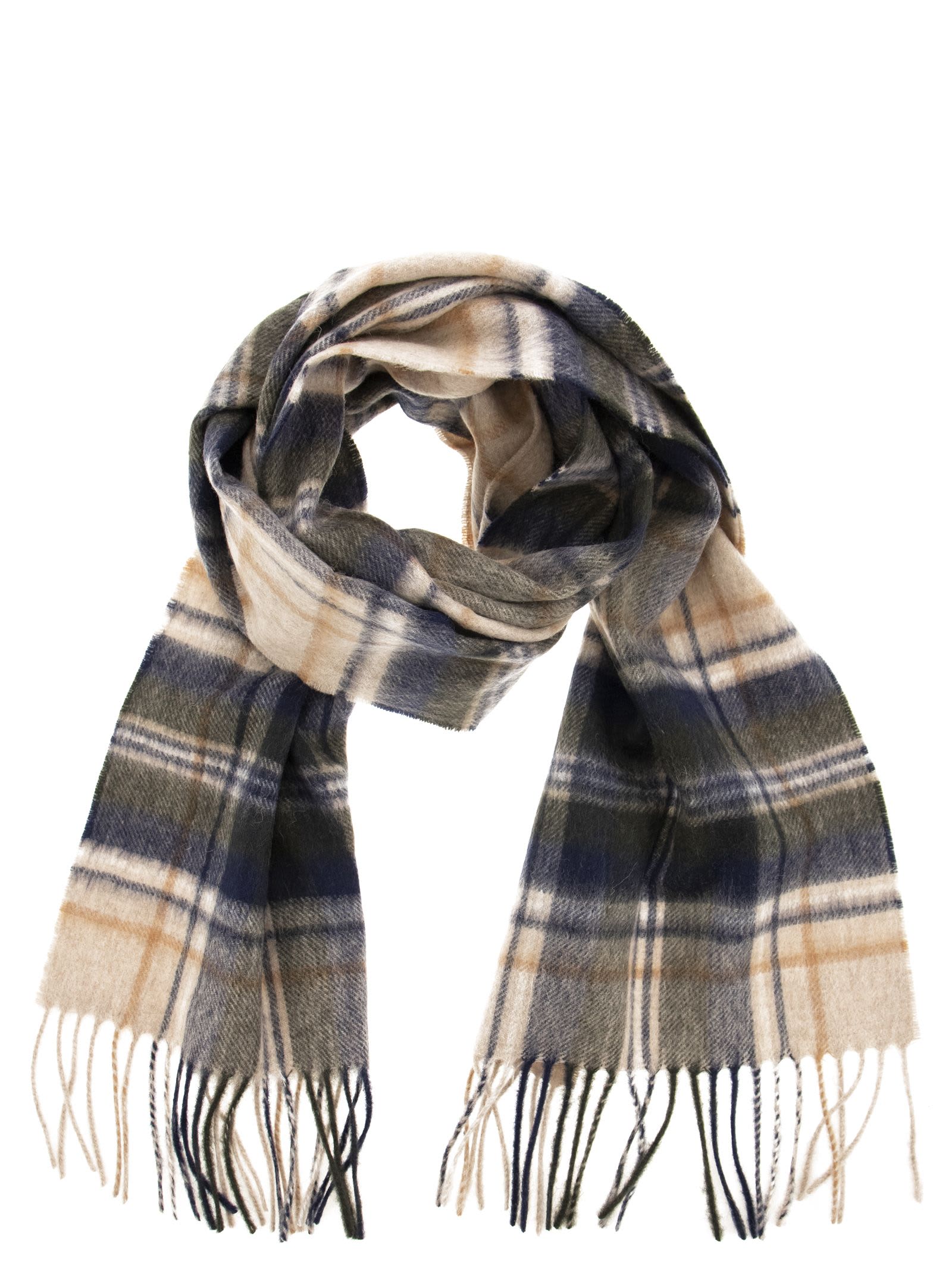 Barbour Wool Scarf Check In Multi