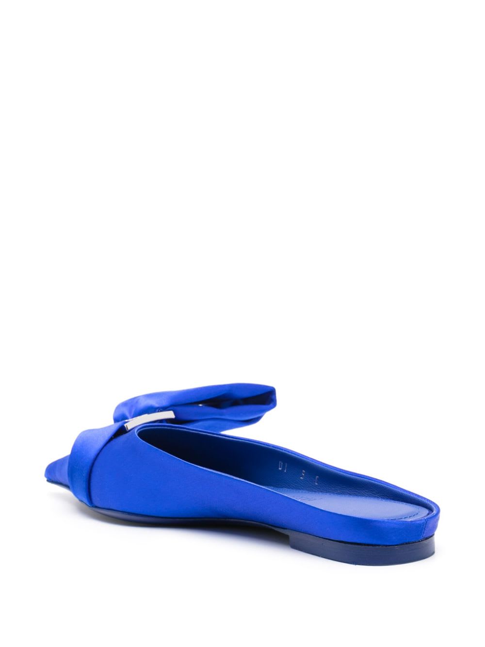 Ferragamo Satin Mules With Single Maxi Bow In Blue
