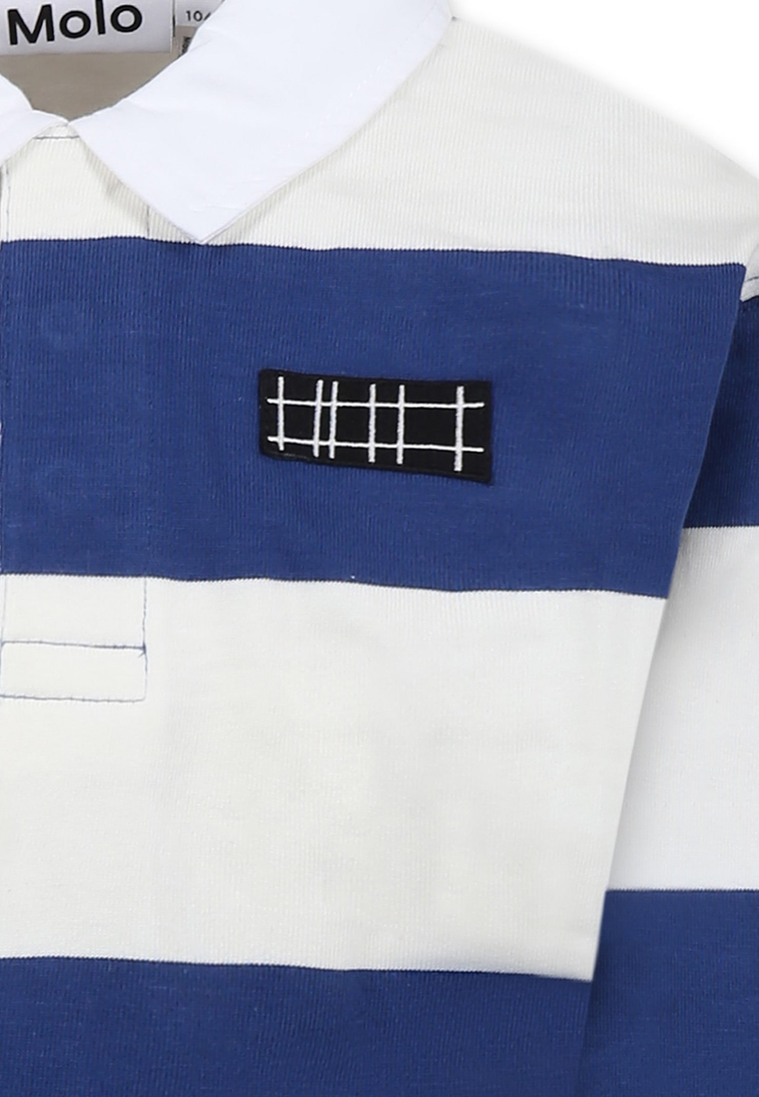 Molo Multicolor Polo Shirt For Boy With Patch In Multicolor