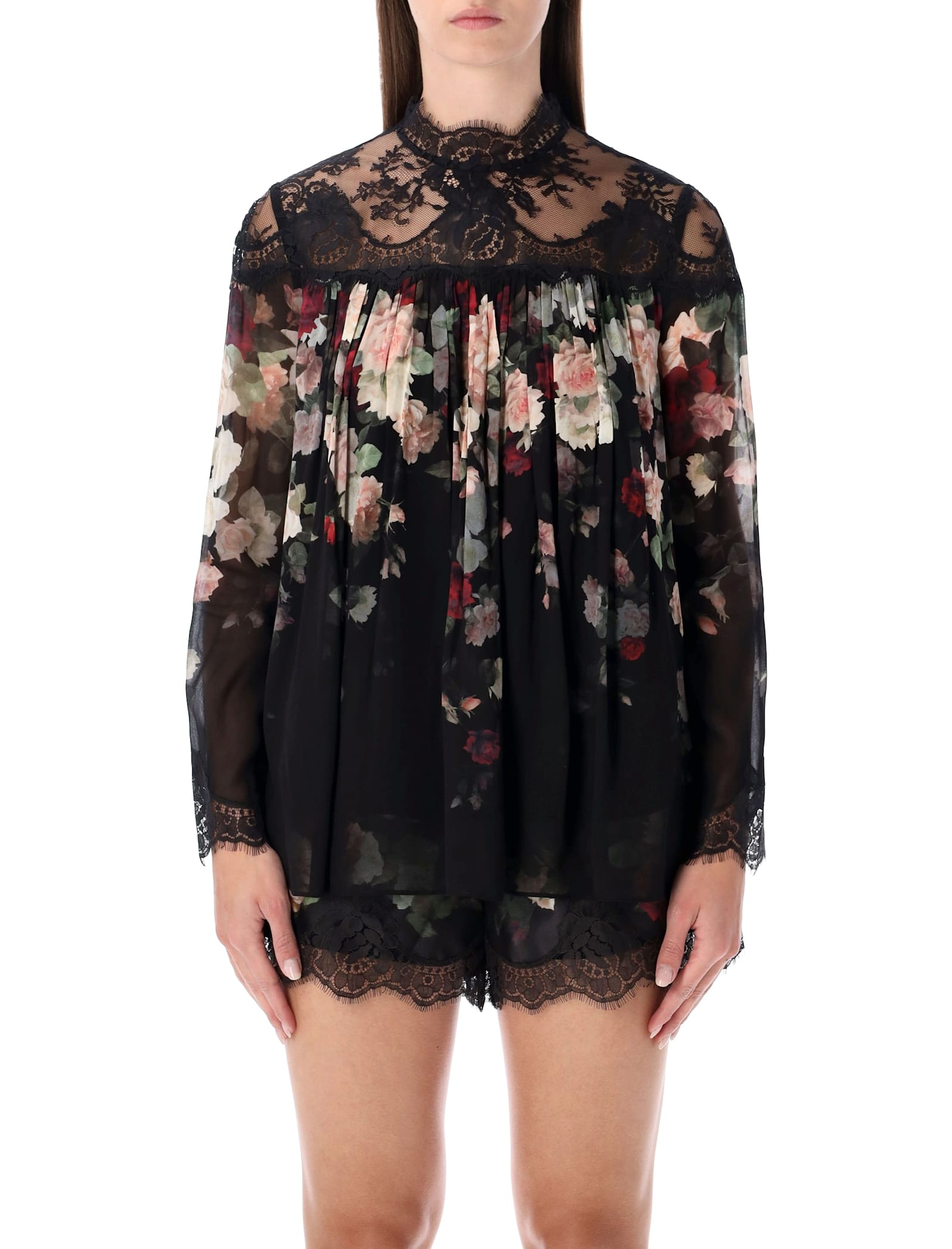 Zimmermann Hypnotic Floral Chiffon Lace Top