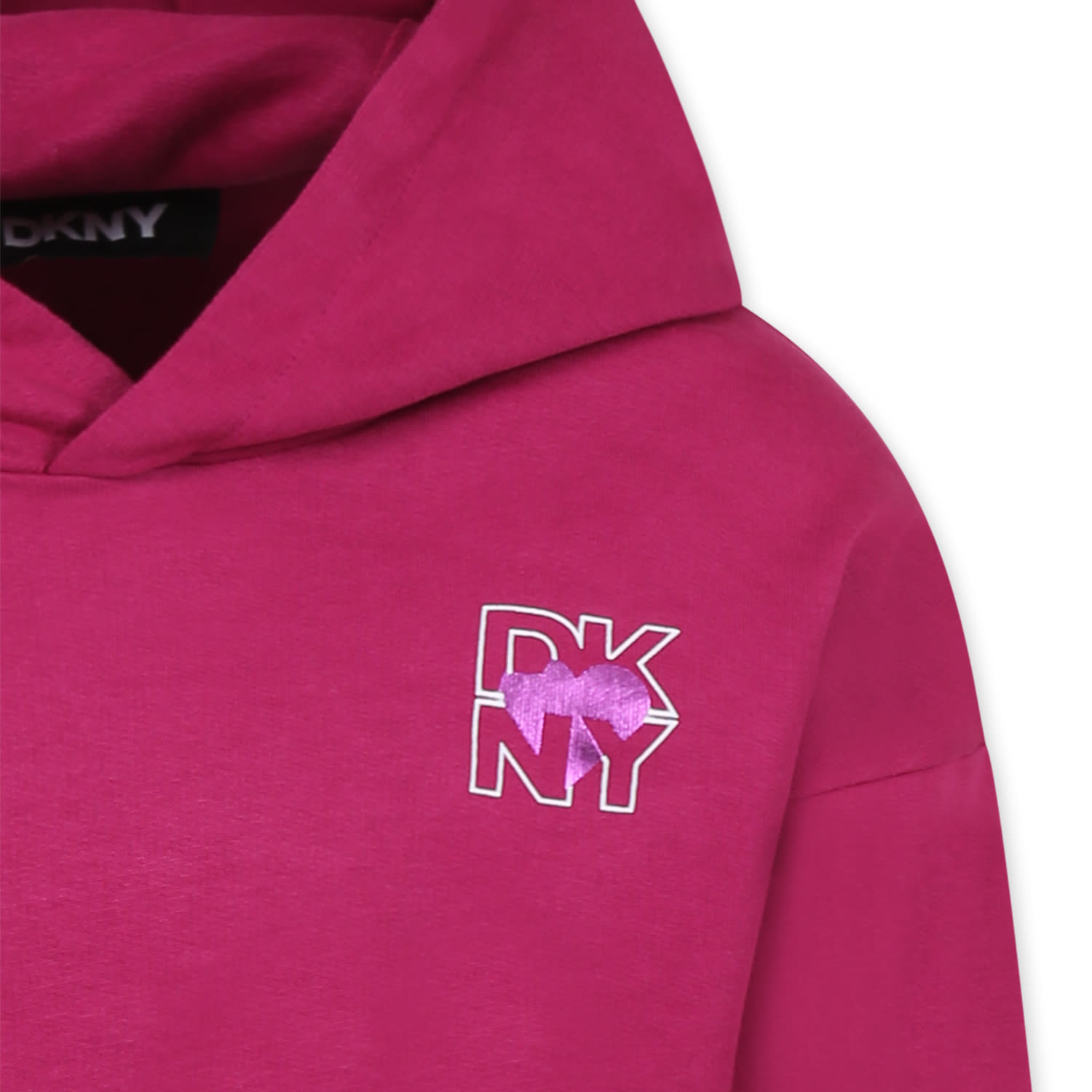 Dkny Logo-print Hoodie In Fuchsia