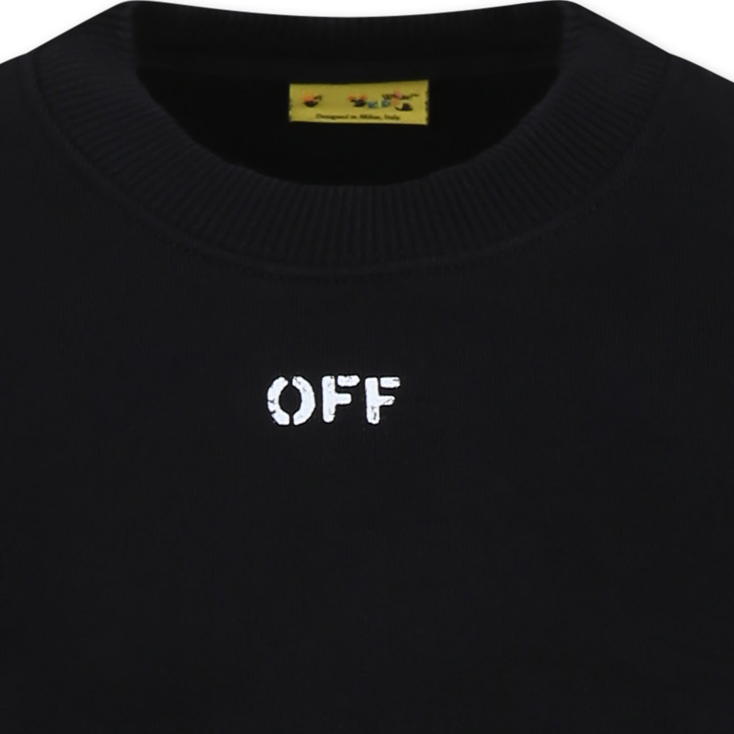 Off-white Black Sweatshirt For Boy With Logo In Black