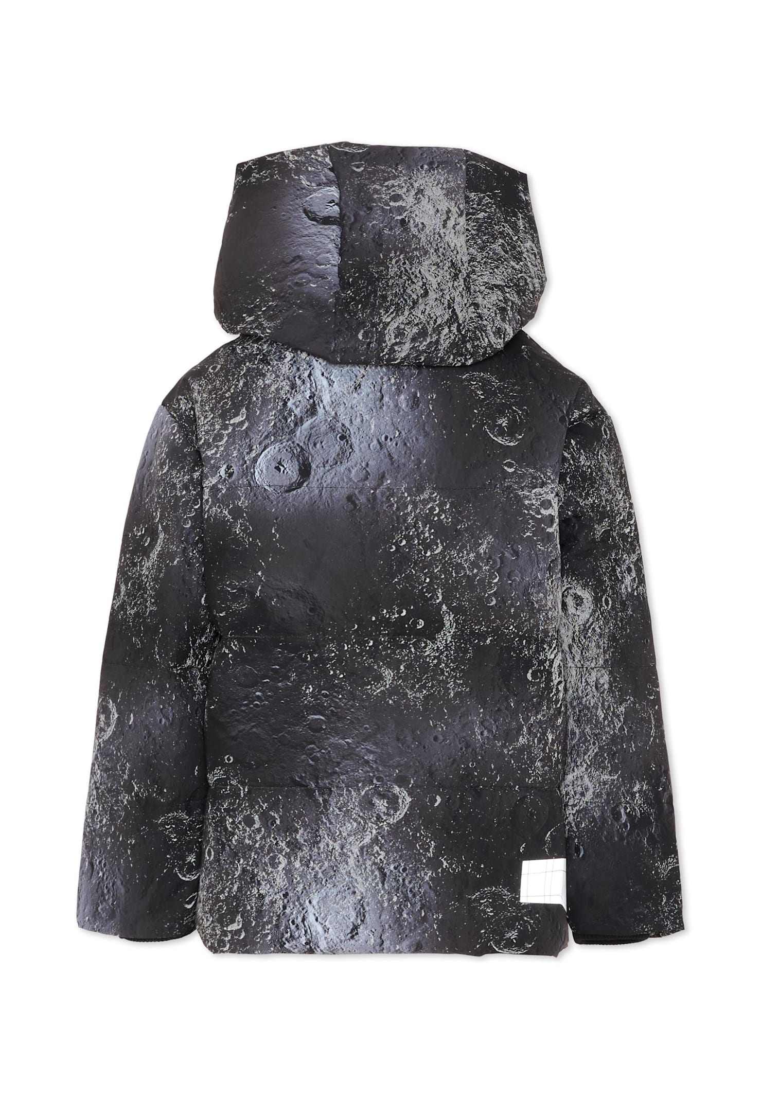 Molo Black Down Jacket For Boy With Space Print In Black