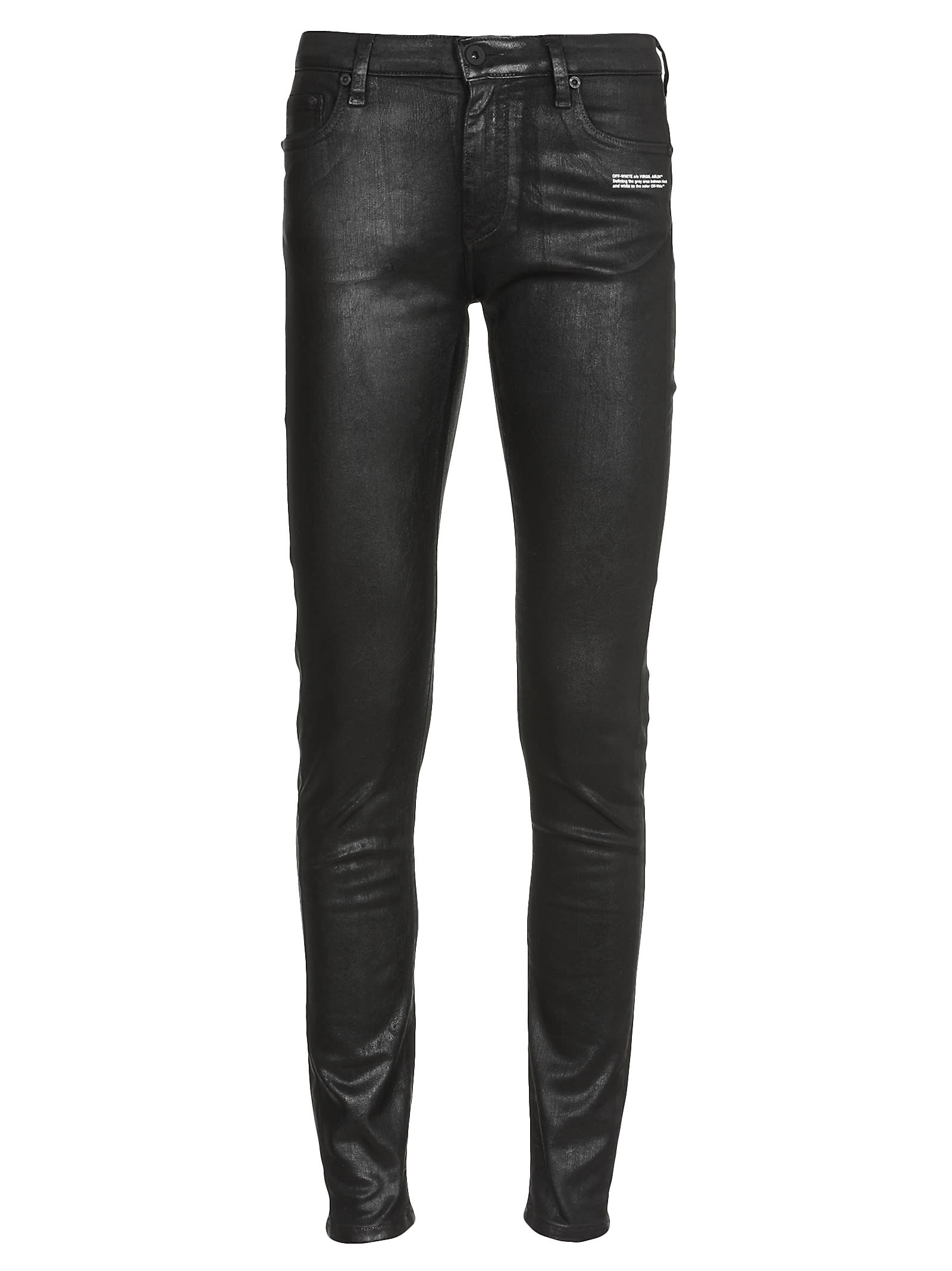 Off-white Coated Skinny Vintage Jeans In Black No Colour
